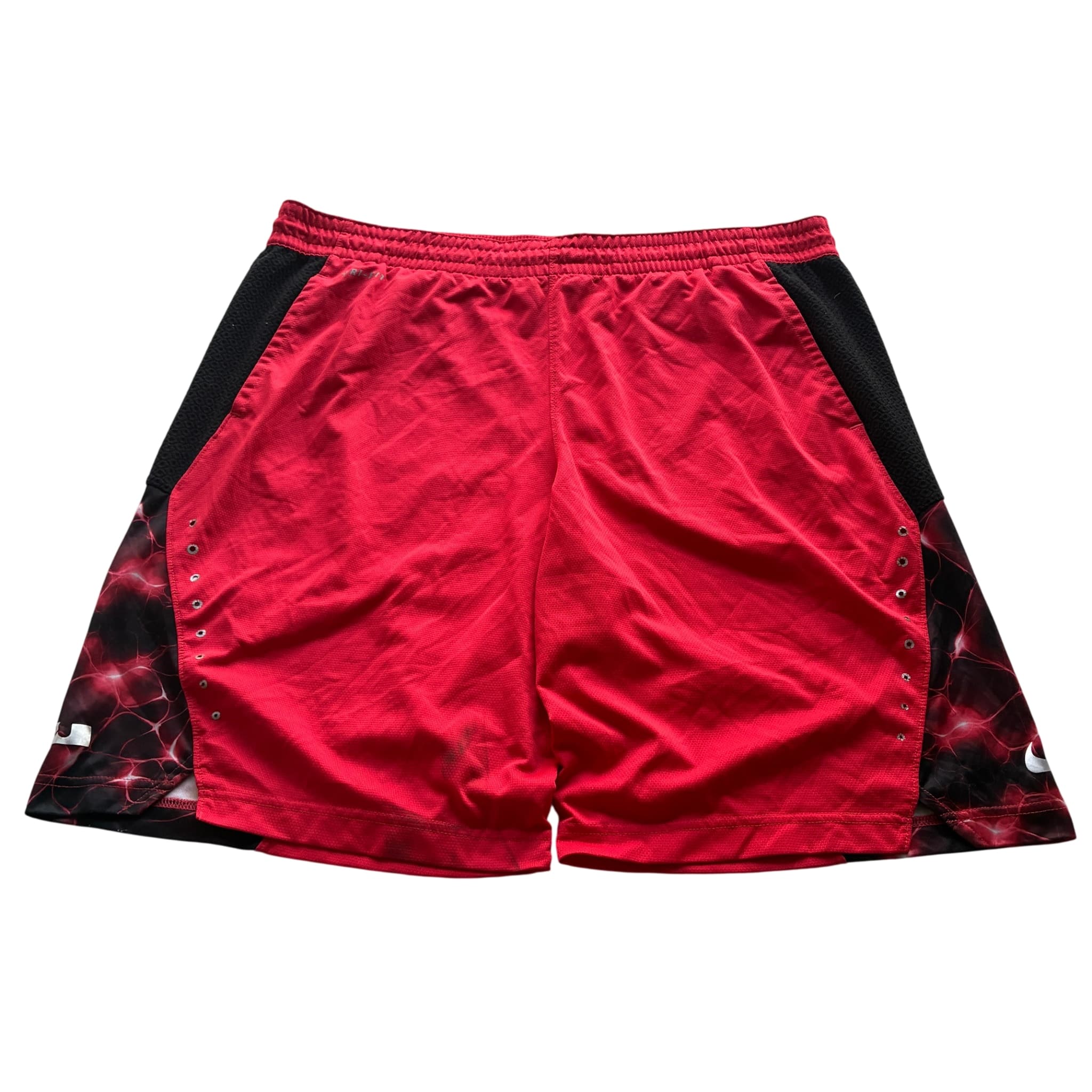 Nike Dri-FIT Basketball Shorts Red Black Lightning Print