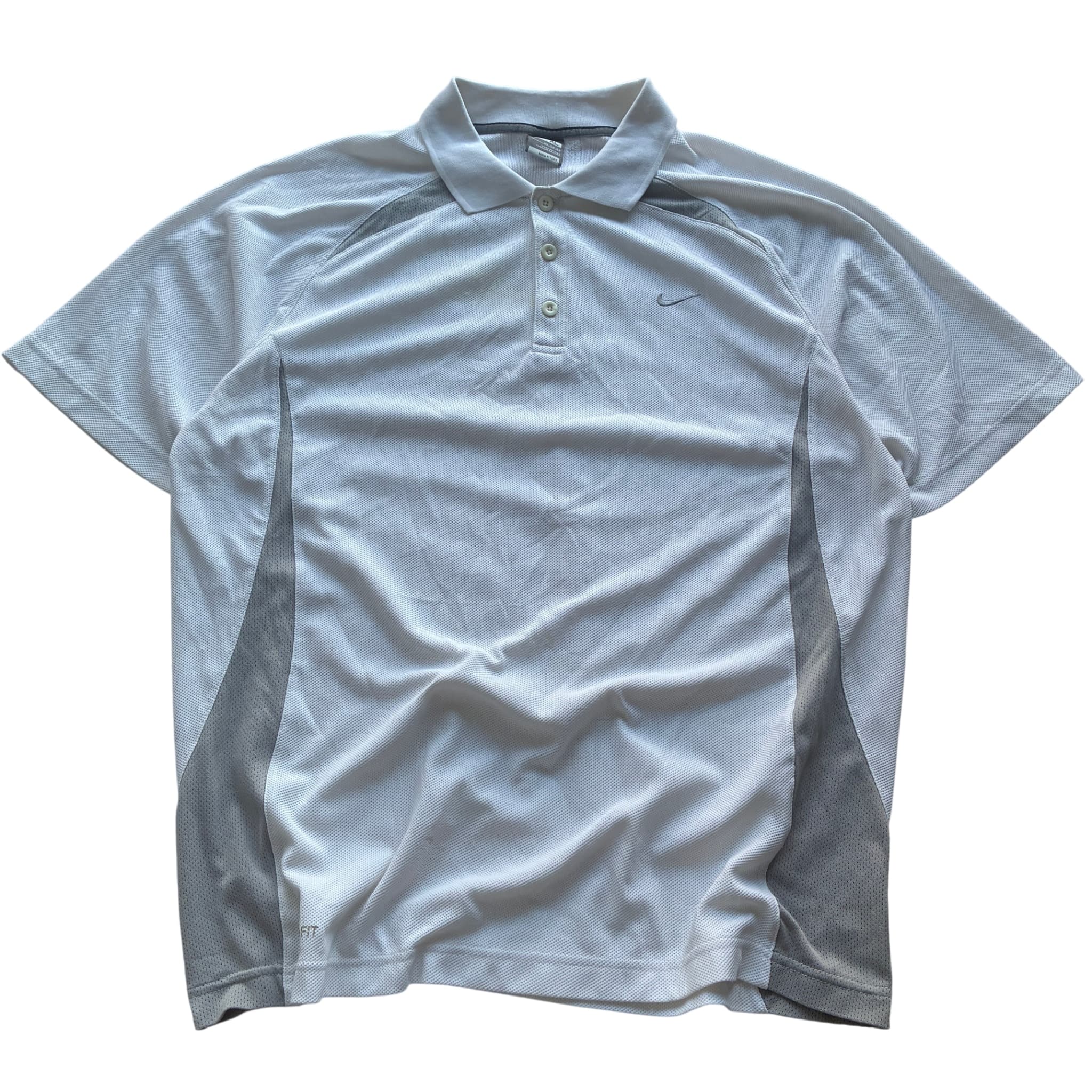 Nike Dri-FIT Mesh Panel Polo Shirt White Grey XL — photo 1 of 7