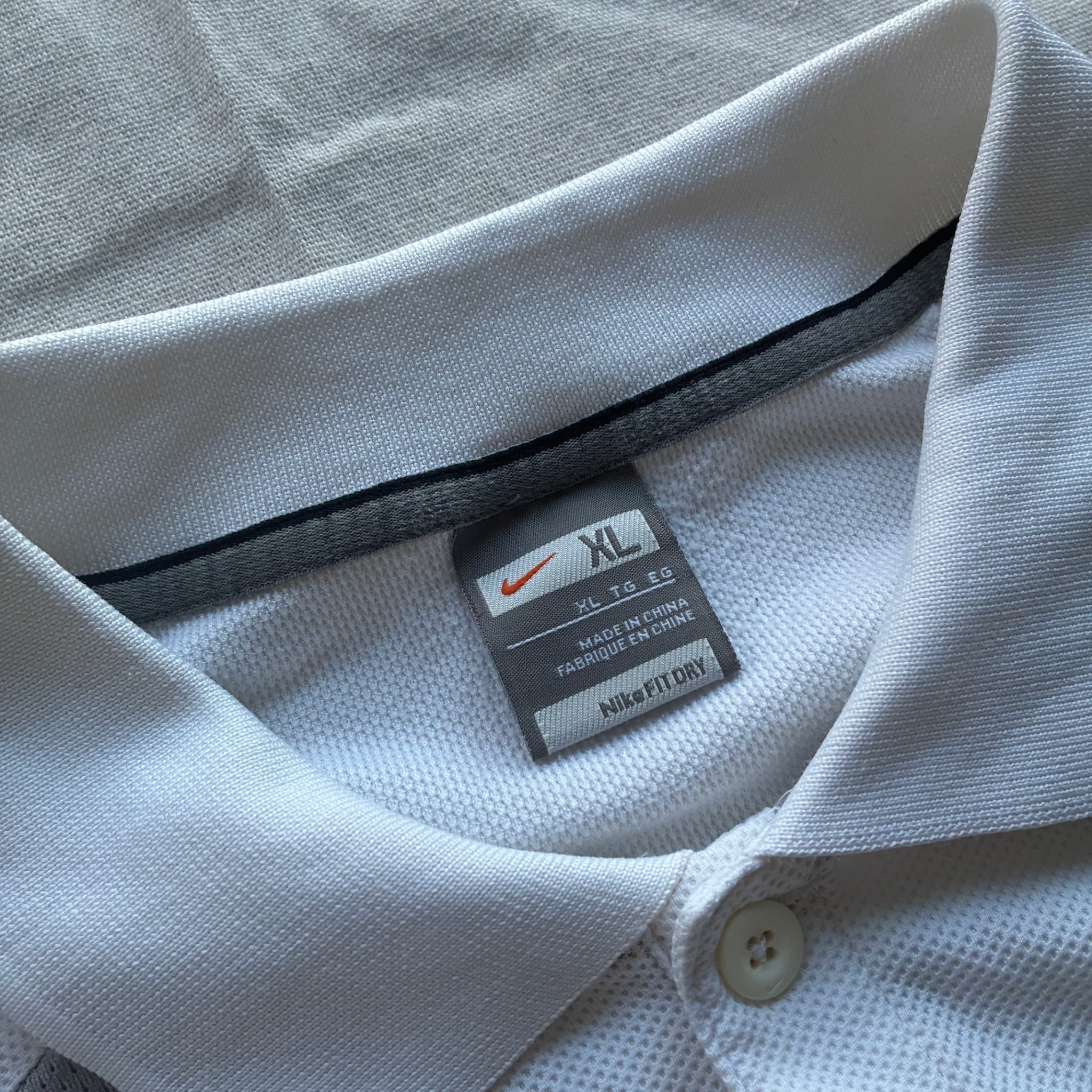 Nike Dri-FIT Mesh Panel Polo Shirt White Grey XL — photo 4 of 7