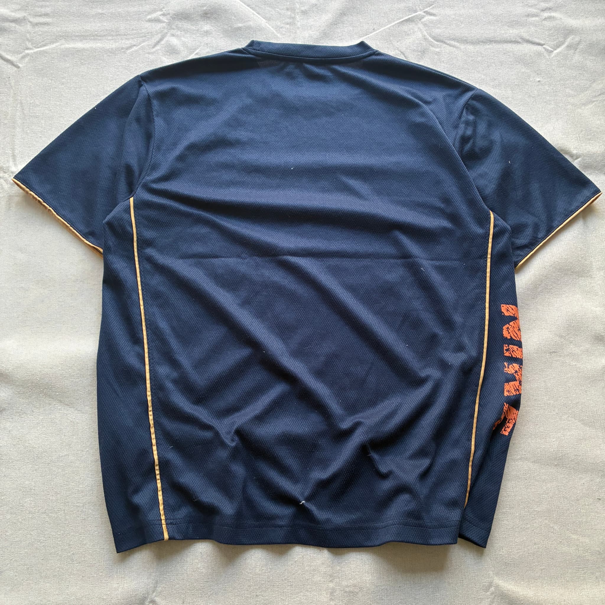 Nike Dri-FIT Mesh Training T-Shirt Navy Orange XL — photo 5 of 6