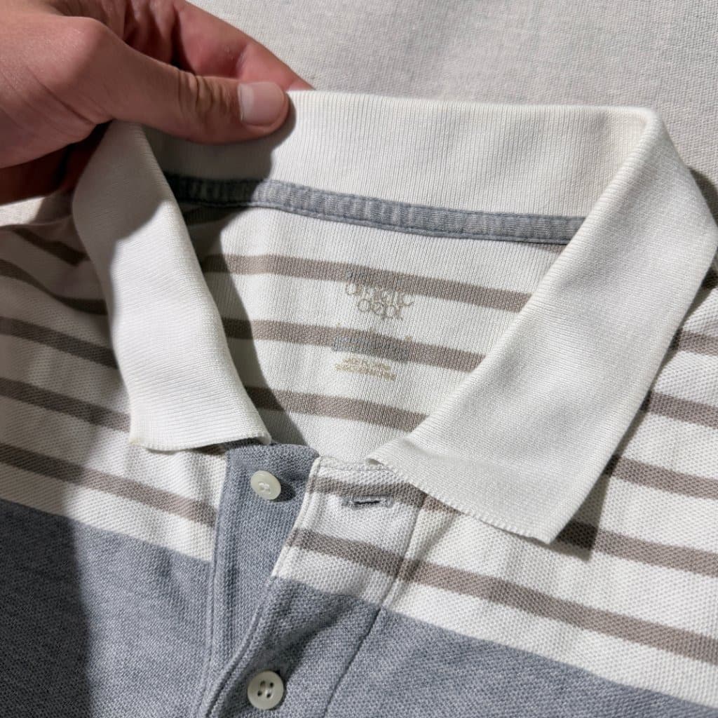 Nike Men's Striped Colorblock Polo Shirt Grey White — photo 3 of 4