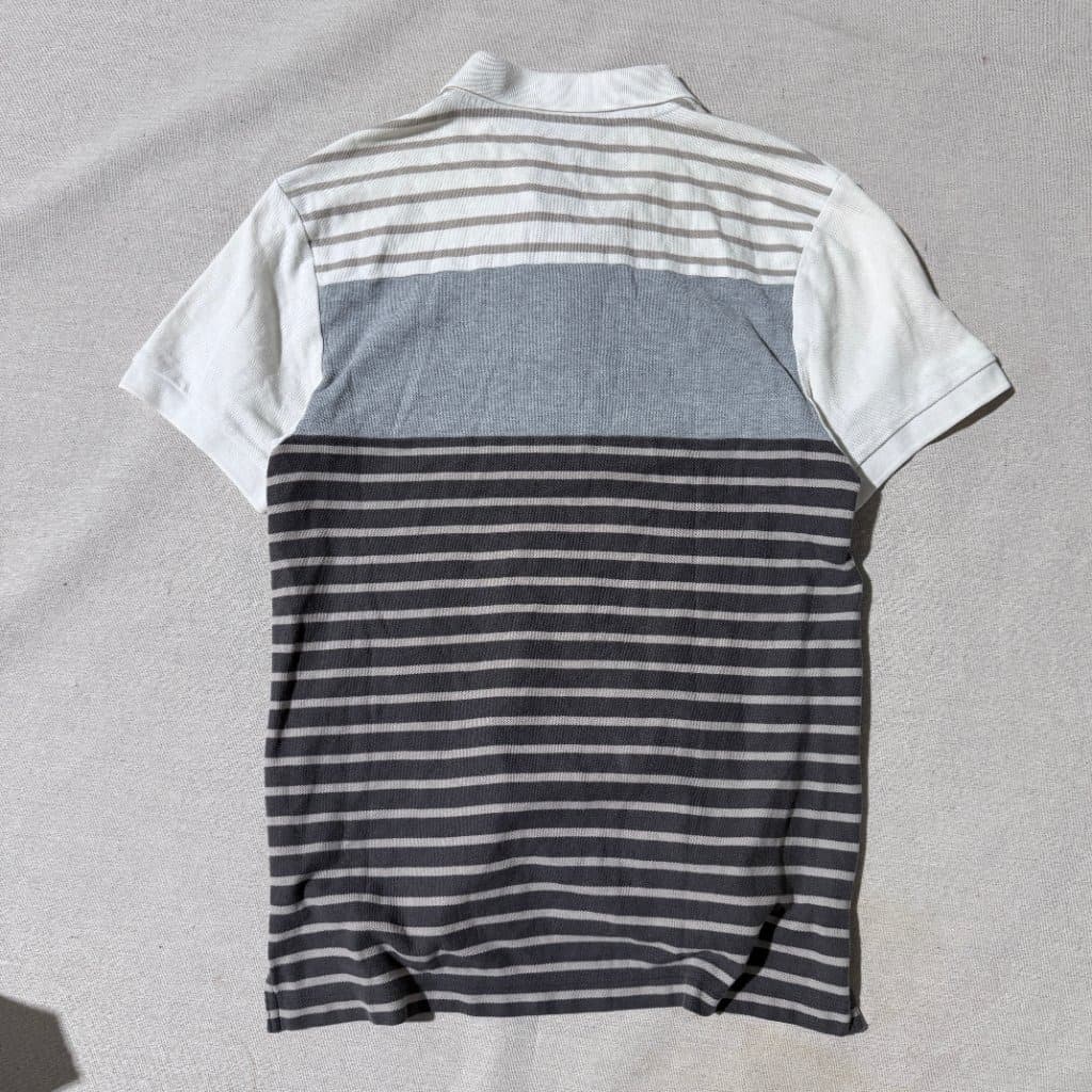 Nike Men's Striped Colorblock Polo Shirt Grey White — photo 4 of 4