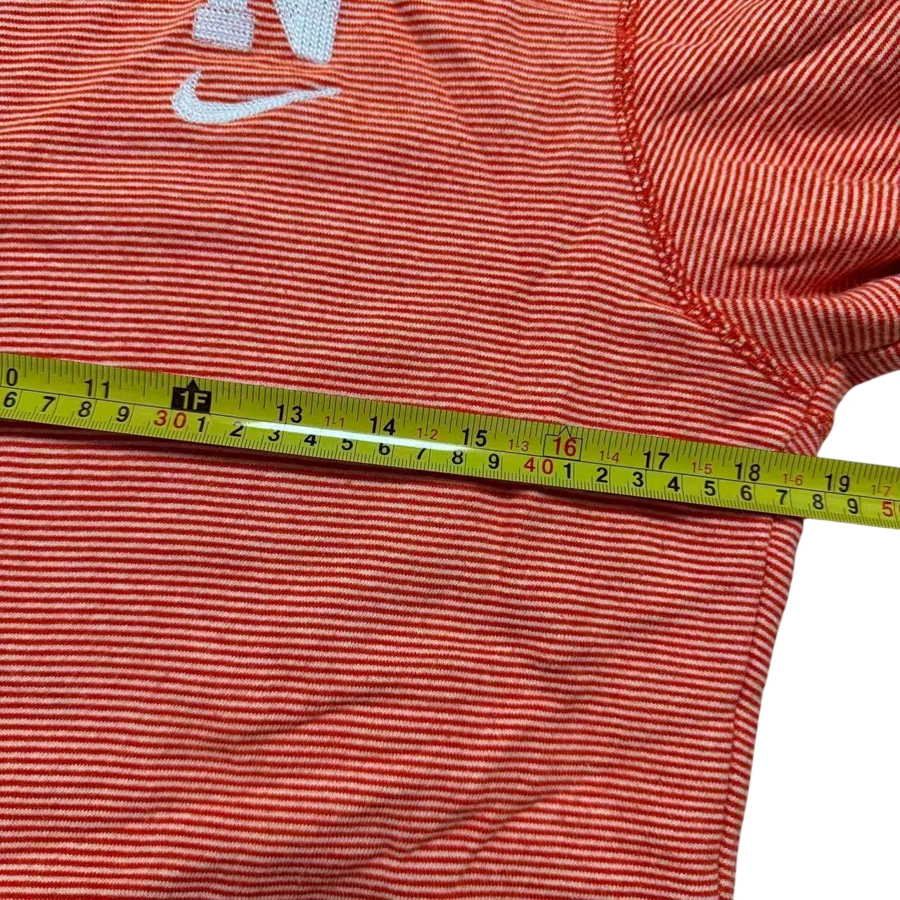 Nike Orange And White Striped Long Sleeve Sweatshirt — photo 3 of 7