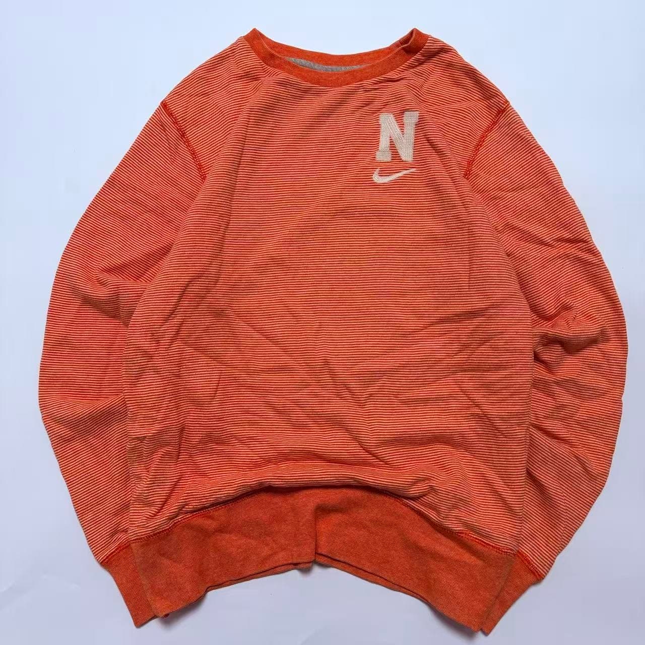 Nike Orange And White Striped Long Sleeve Sweatshirt — photo 1 of 7