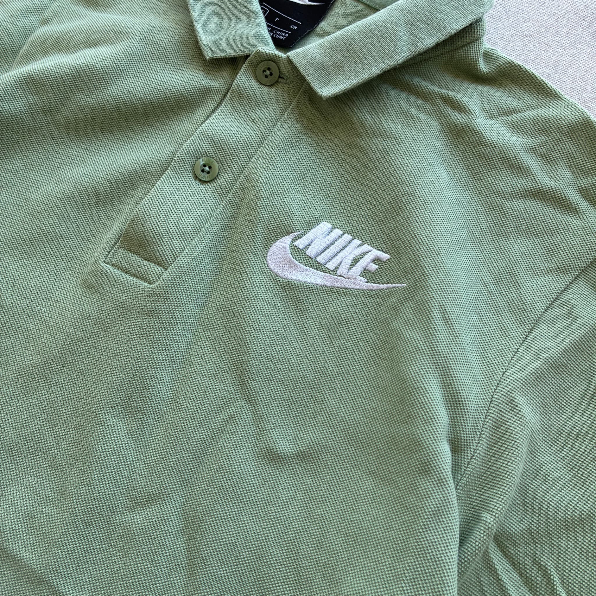 Nike Sportswear Pique Polo Shirt Sage Green — photo 3 of 7