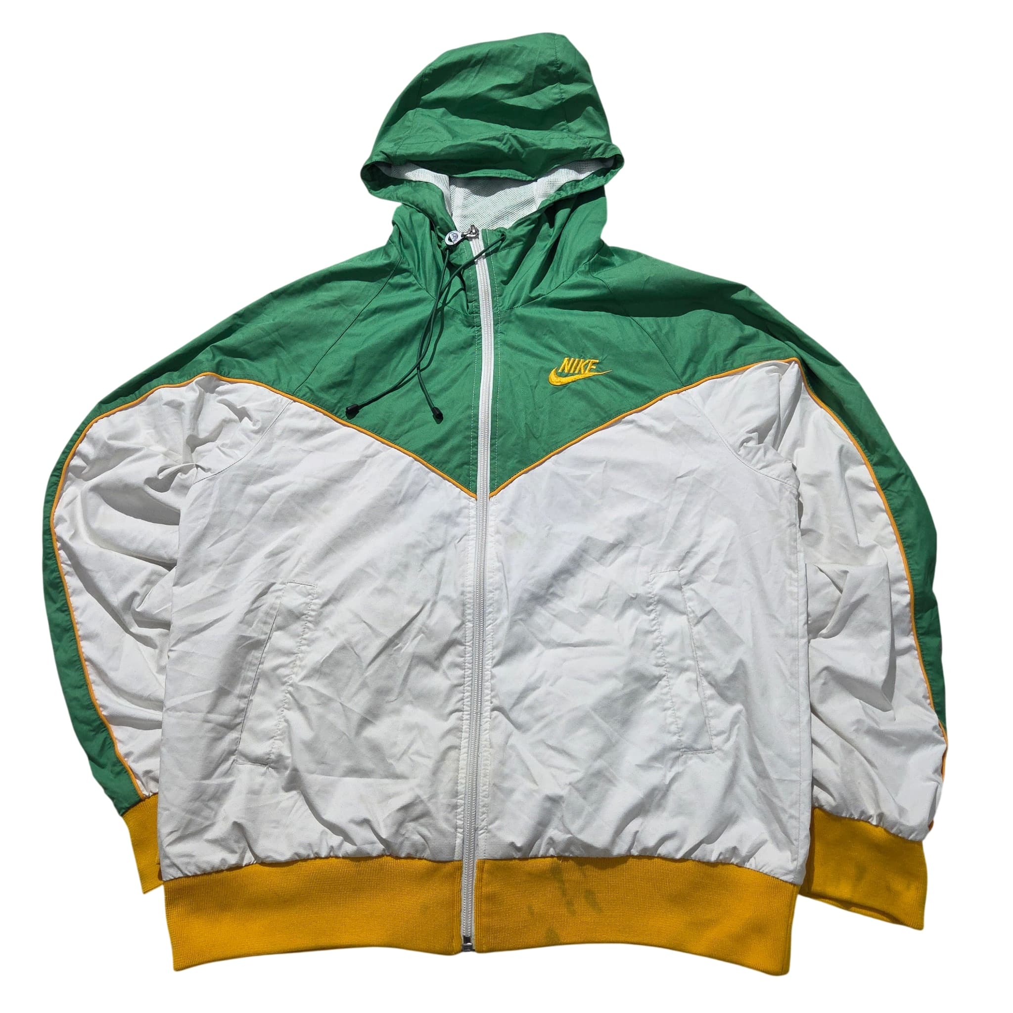 Nike Sportswear Windrunner Hooded Jacket Green White Yellow Baggy Vintage — photo 1 of 6