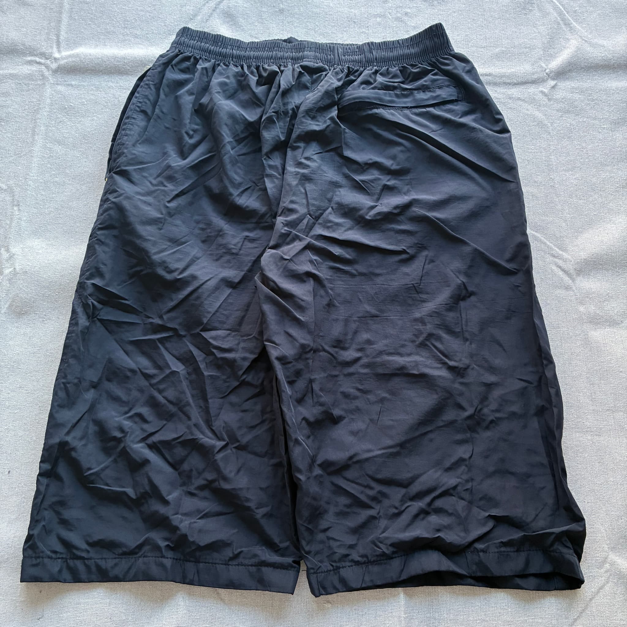 Nike Vintage Nylon Athletic Shorts Black And Yellow — photo 5 of 6