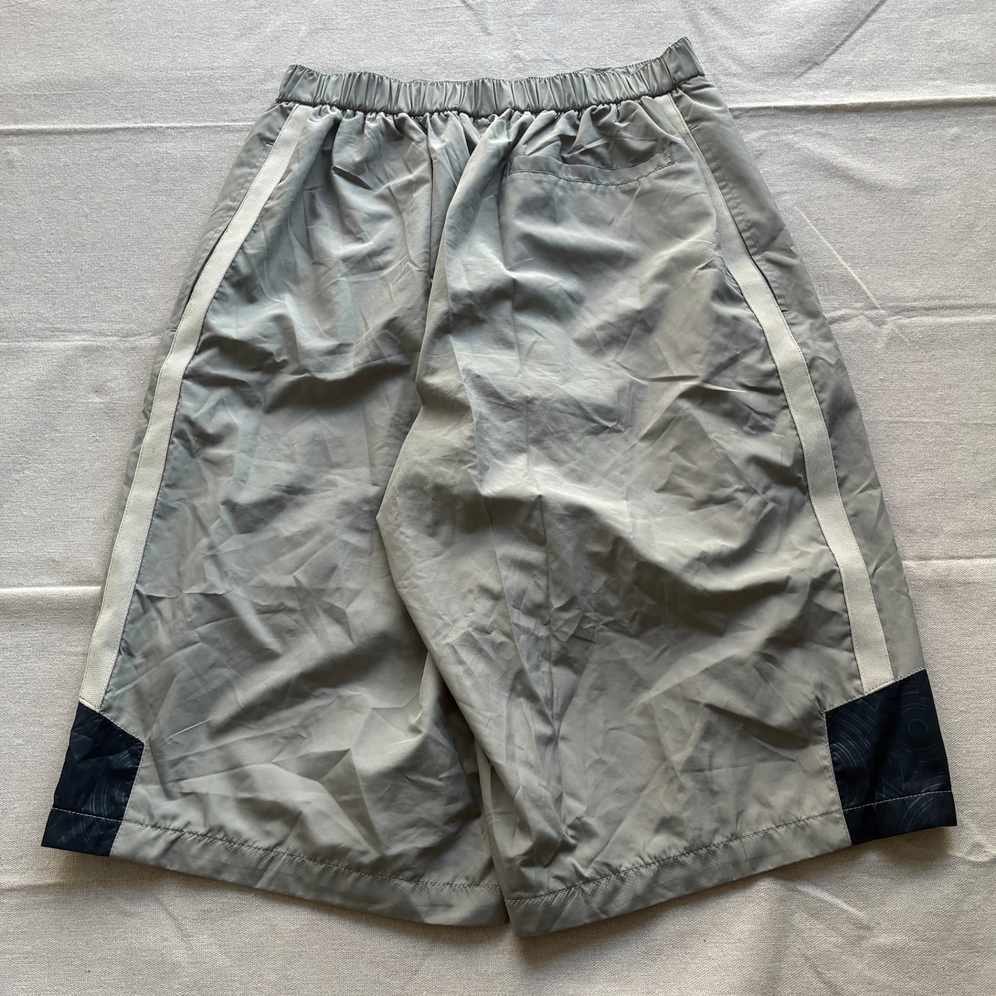 Nike Vintage Nylon Athletic Shorts Grey Navy Baggy 2000s Release Size L — photo 5 of 7