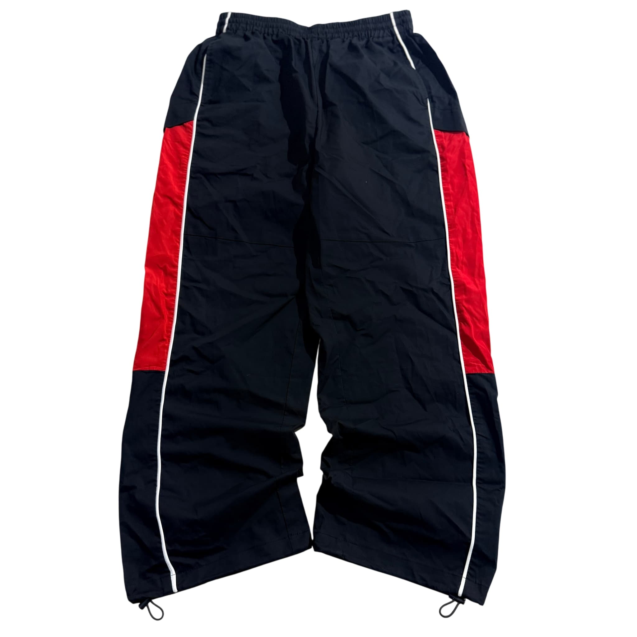 NIR Vintage Nylon Track Pants Black Red Drawstring — photo 1 of 6