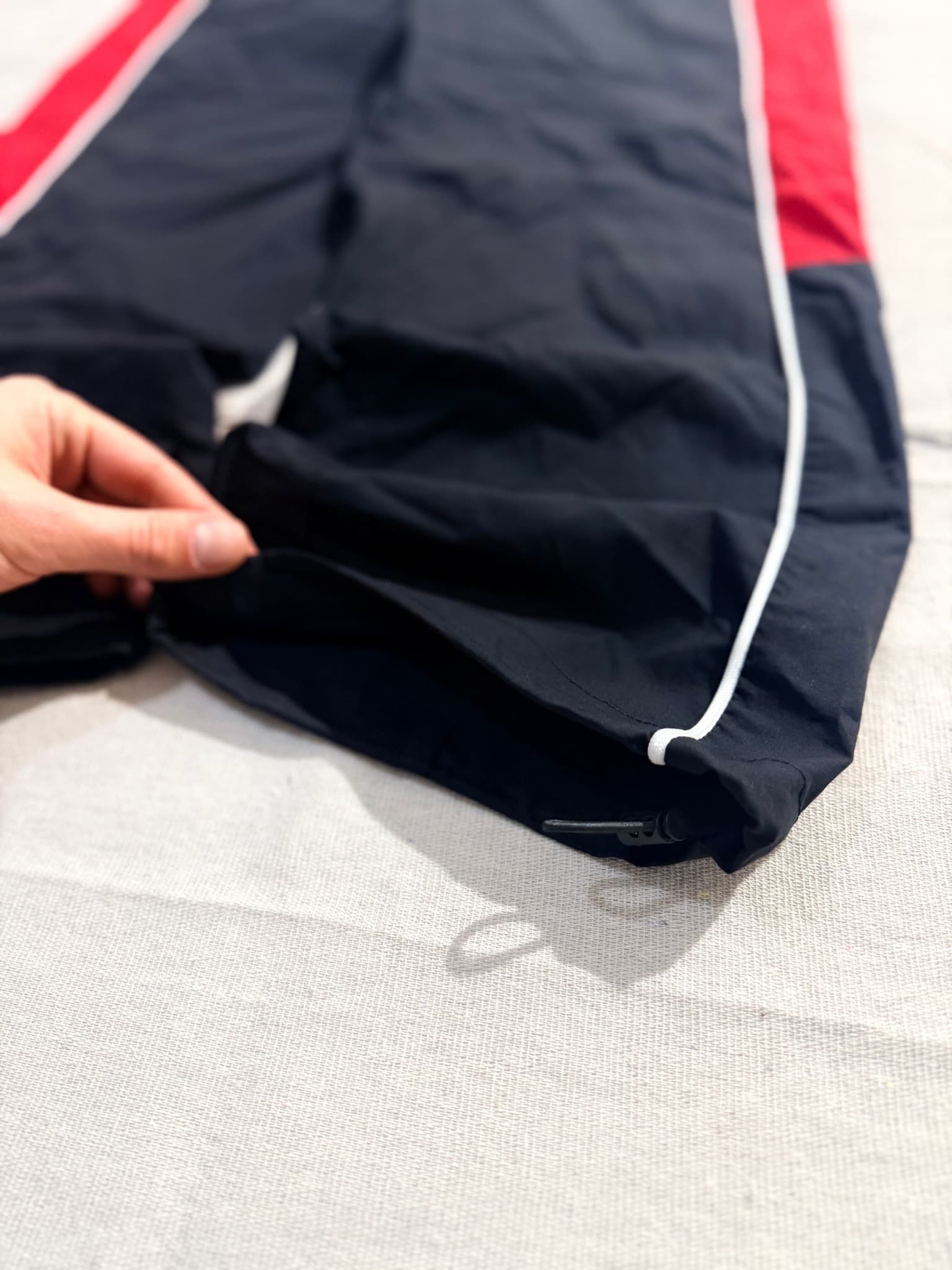 NIR Vintage Nylon Track Pants Black Red Drawstring — photo 2 of 6