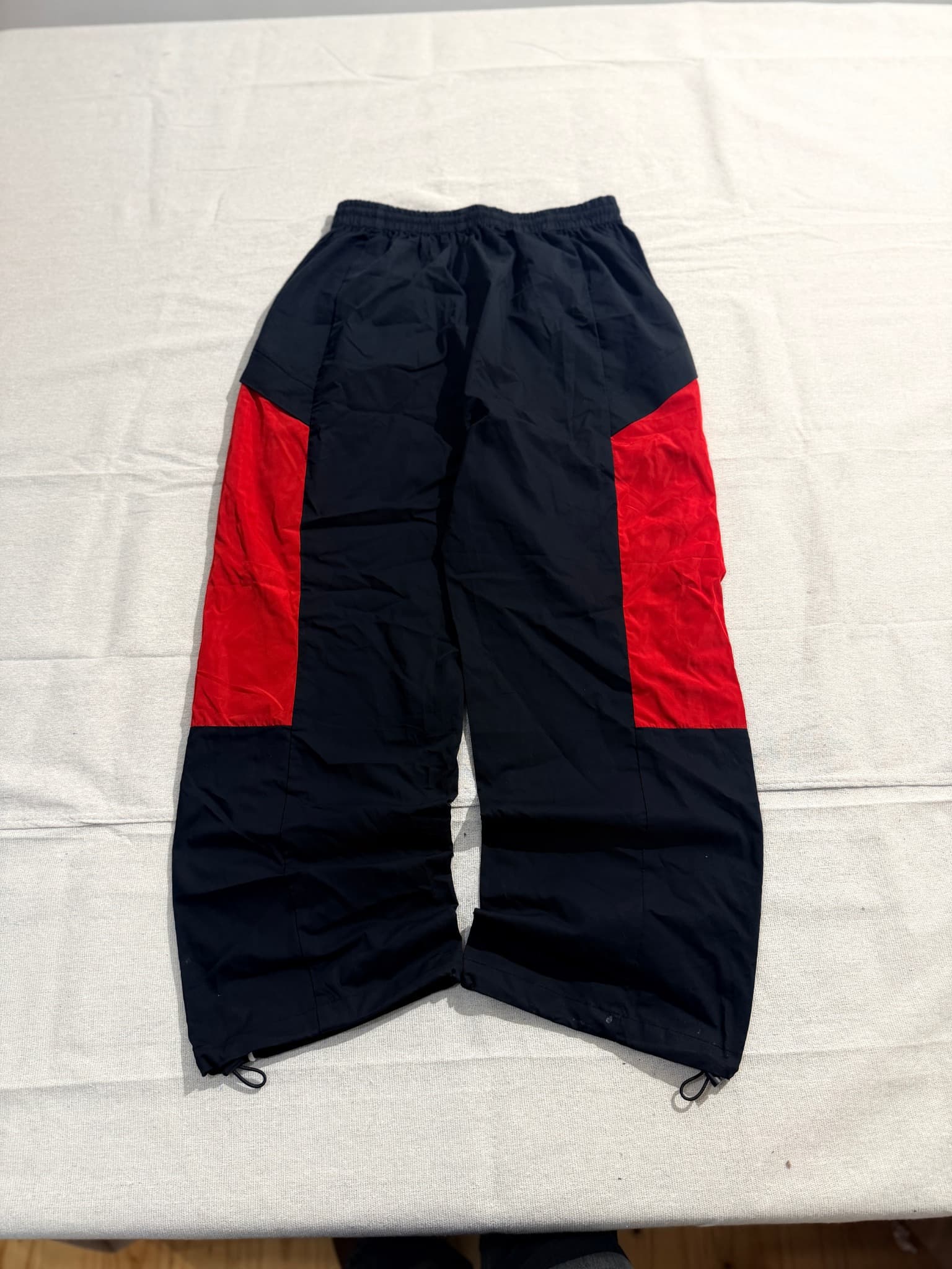 NIR Vintage Nylon Track Pants Black Red Drawstring — photo 5 of 6