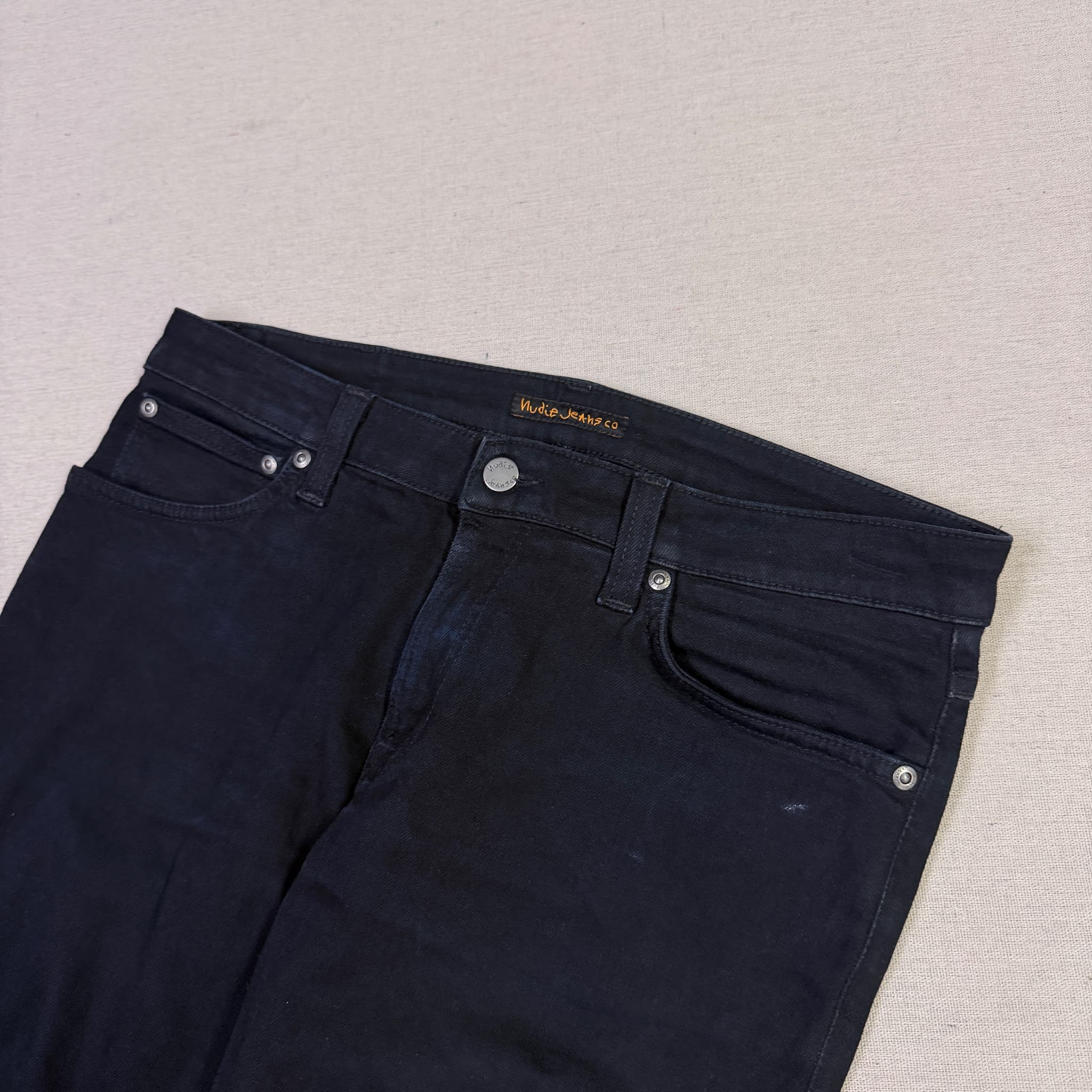 Nudie Jeans Lean Dean Dry Everblack Slim Fit Jeans Black Size 32x32 — photo 3 of 8