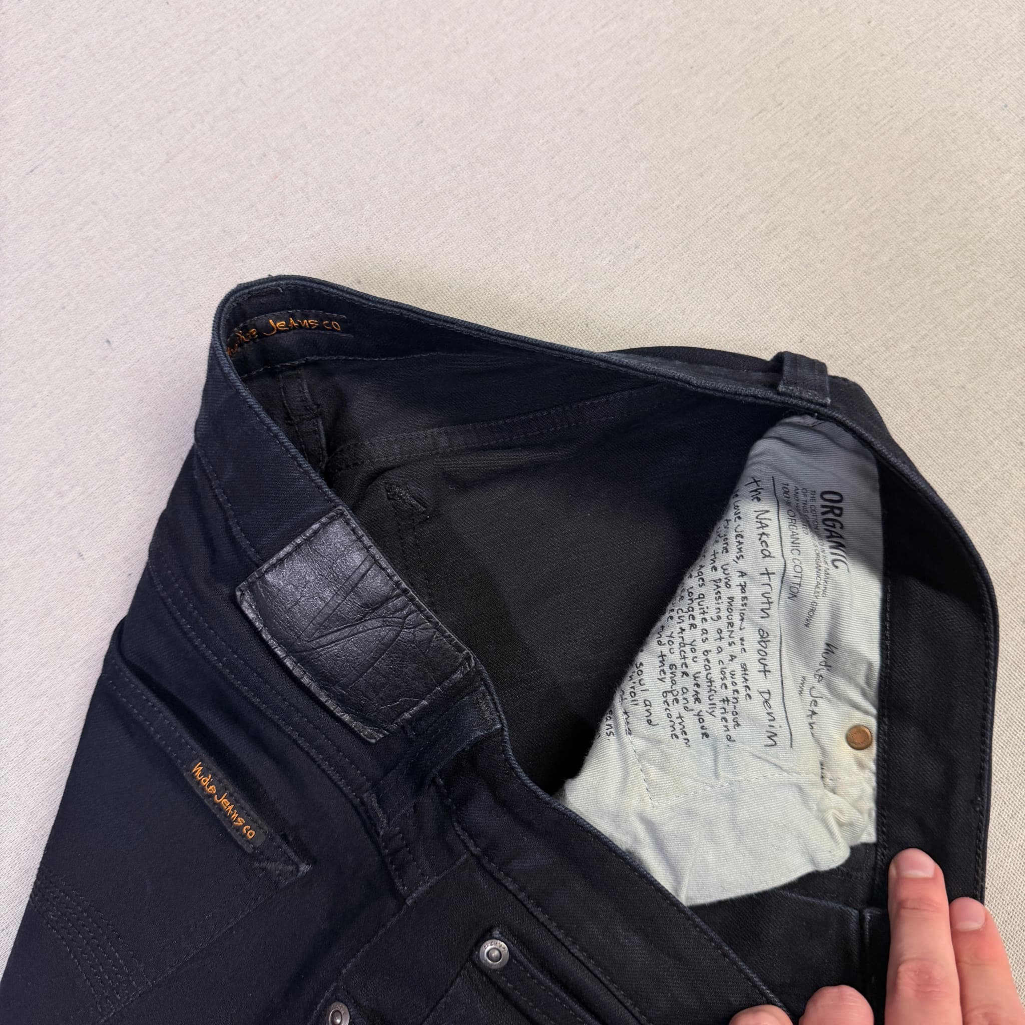 Nudie Jeans Lean Dean Dry Everblack Slim Fit Jeans Black Size 32x32 — photo 4 of 8