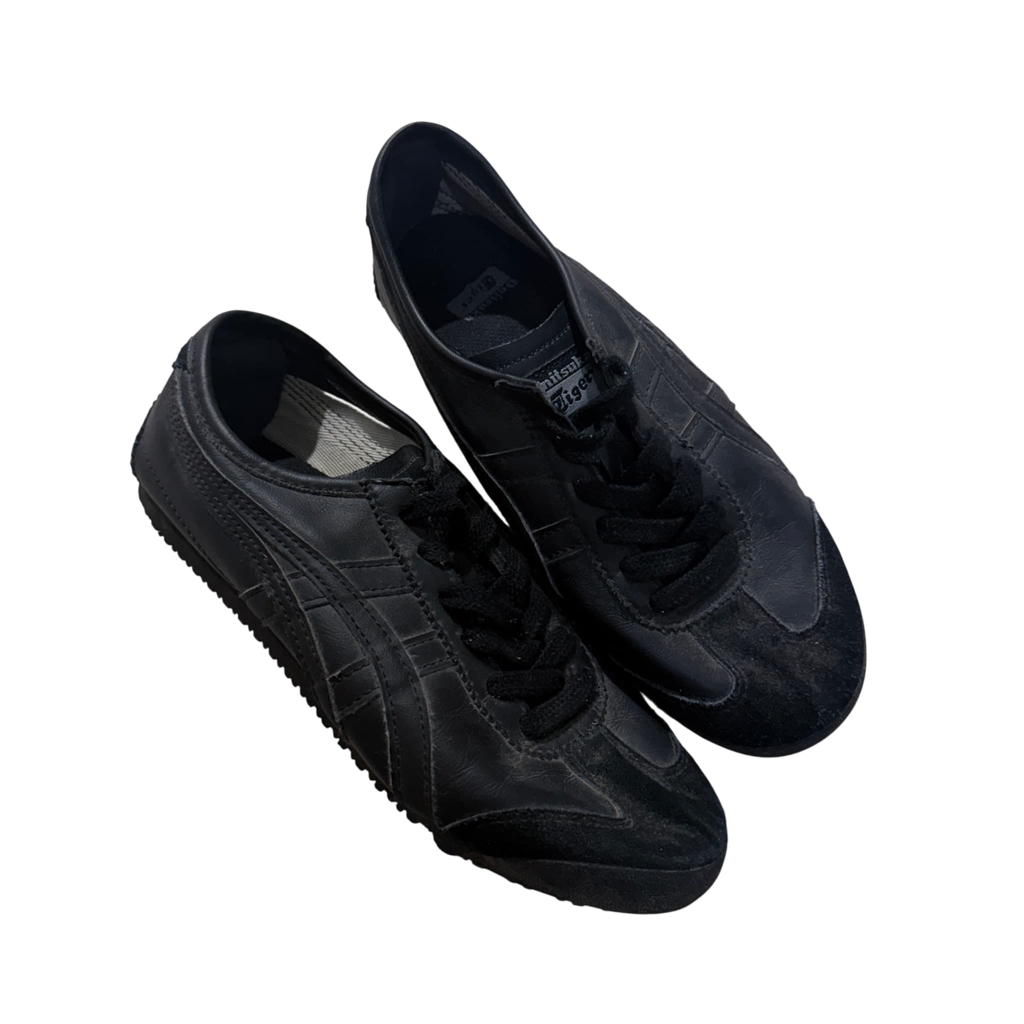 Onitsuka Tiger Mexico 66 Sneakers Black Leather Low Top Size 6 UK — photo 1 of 8