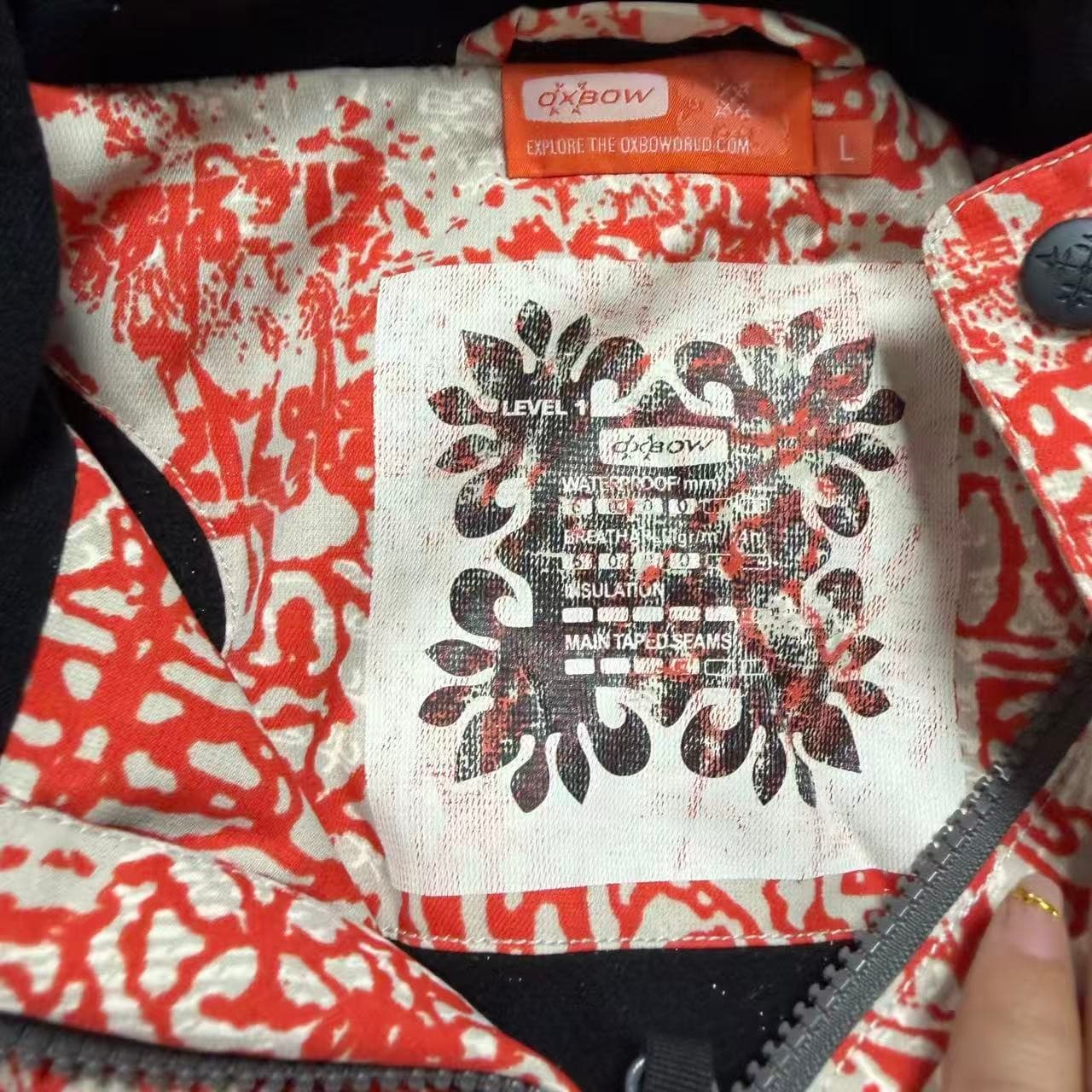 Oxbow All-Over Print Snowboard Jacket Red Beige L — photo 2 of 6