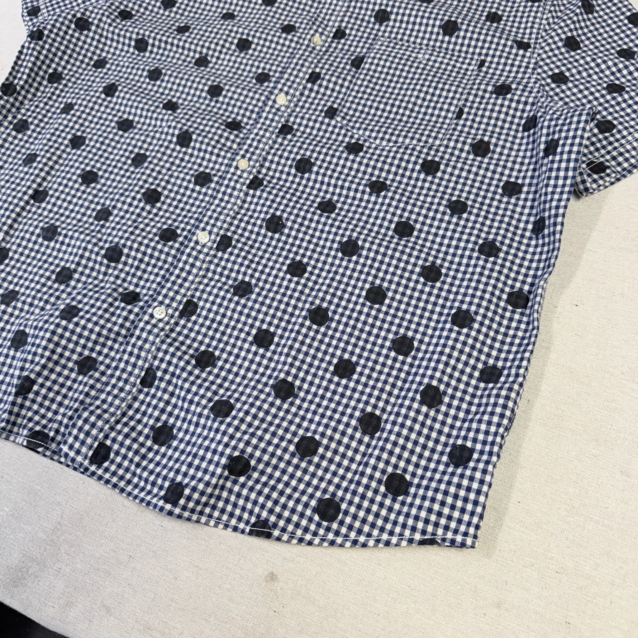 Panmax Gingham Polka Dot Short Sleeve Button Down Shirt — photo 2 of 7