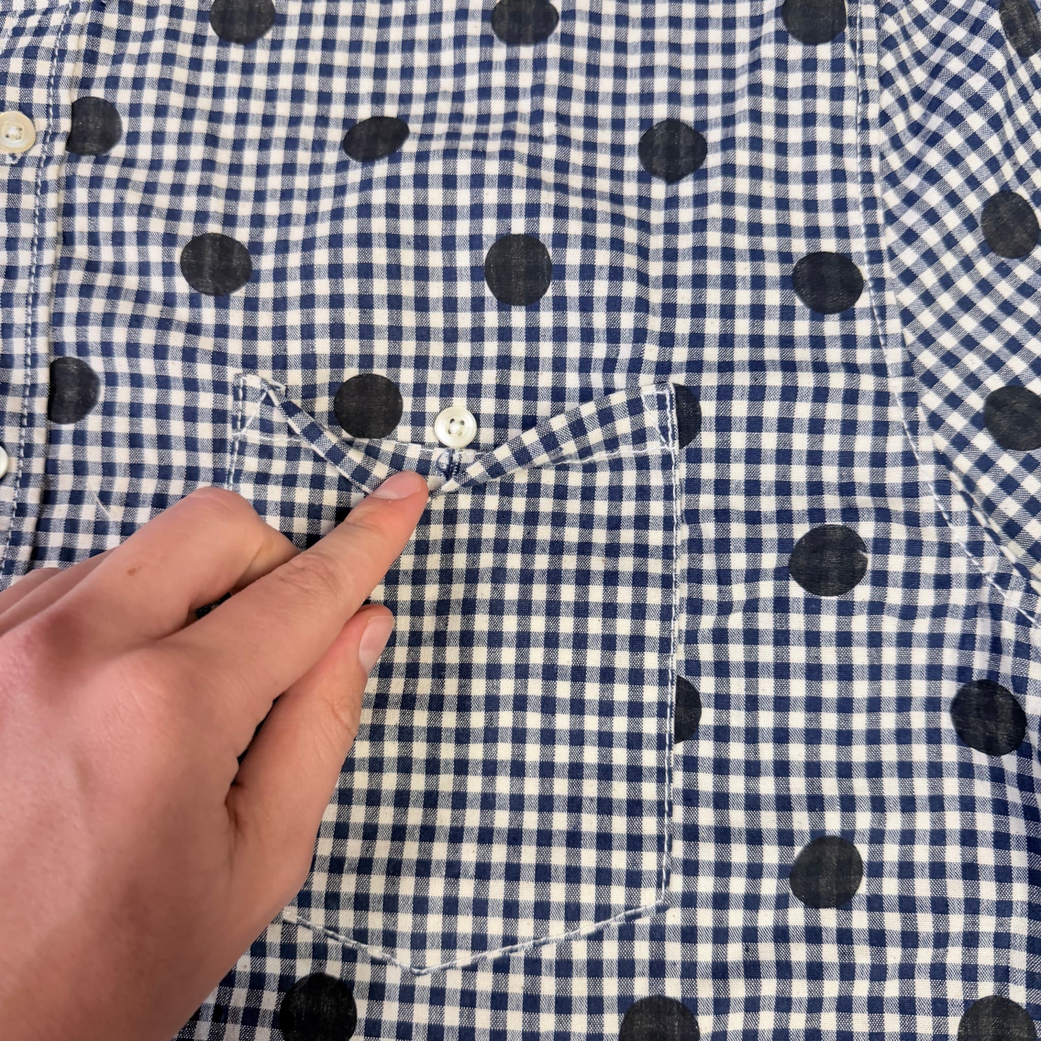 Panmax Gingham Polka Dot Short Sleeve Button Down Shirt — photo 4 of 7