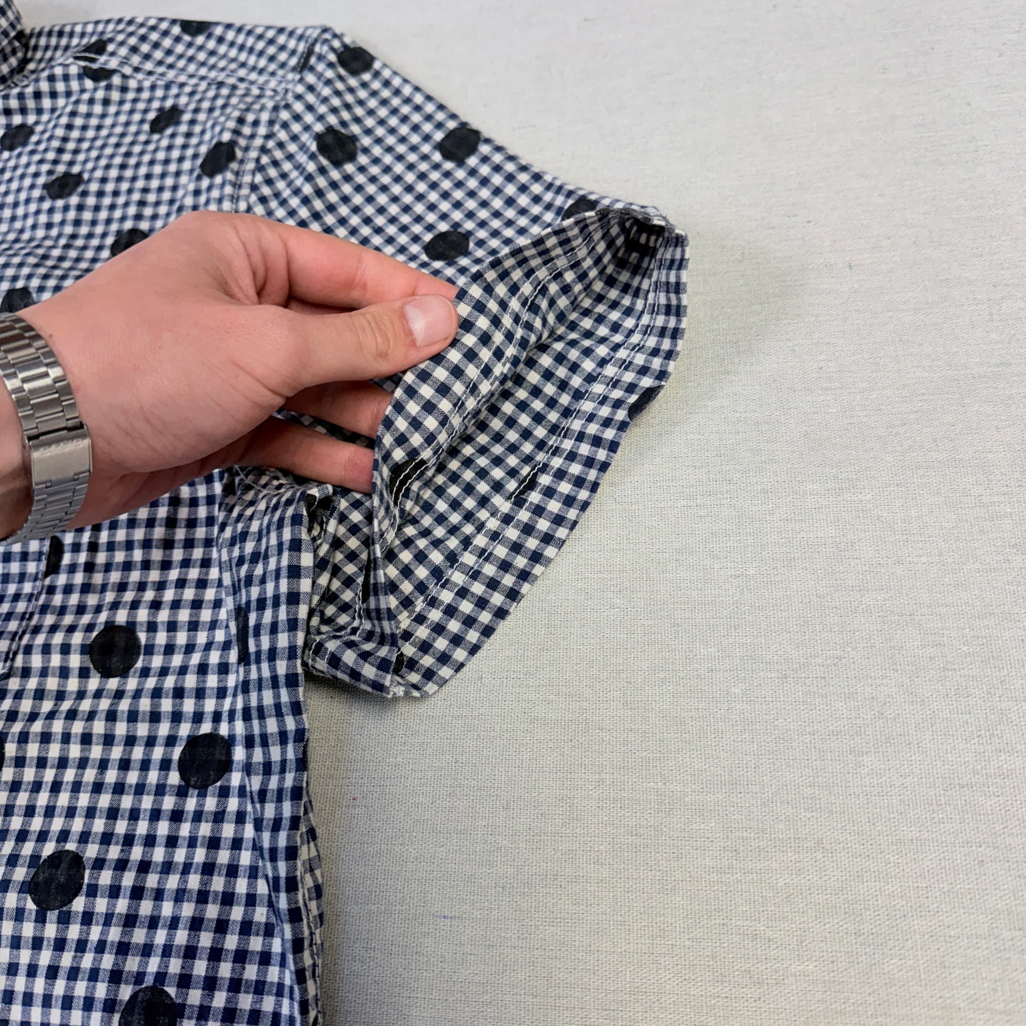 Panmax Gingham Polka Dot Short Sleeve Button Down Shirt — photo 5 of 7