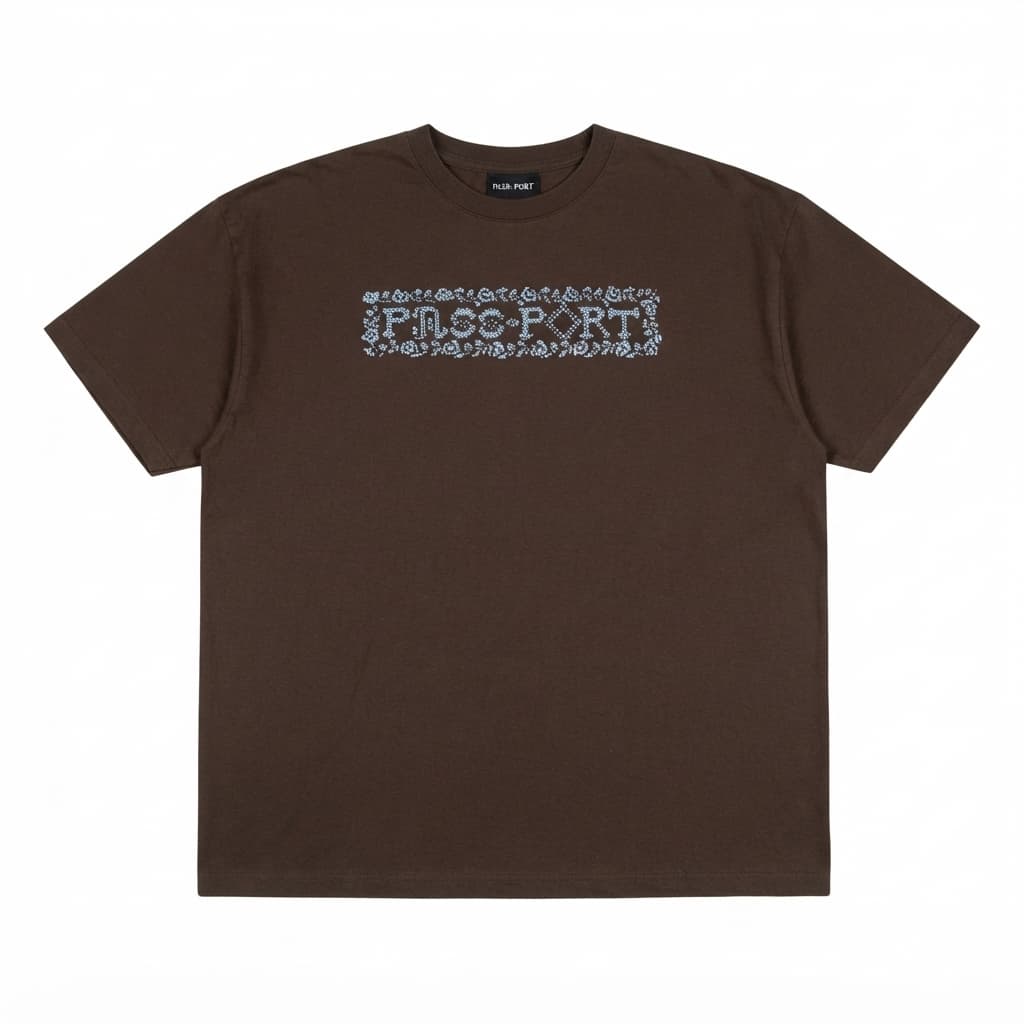 PASS~PORT Cross Stitch Logo T-Shirt Brown XXL — photo 1 of 6