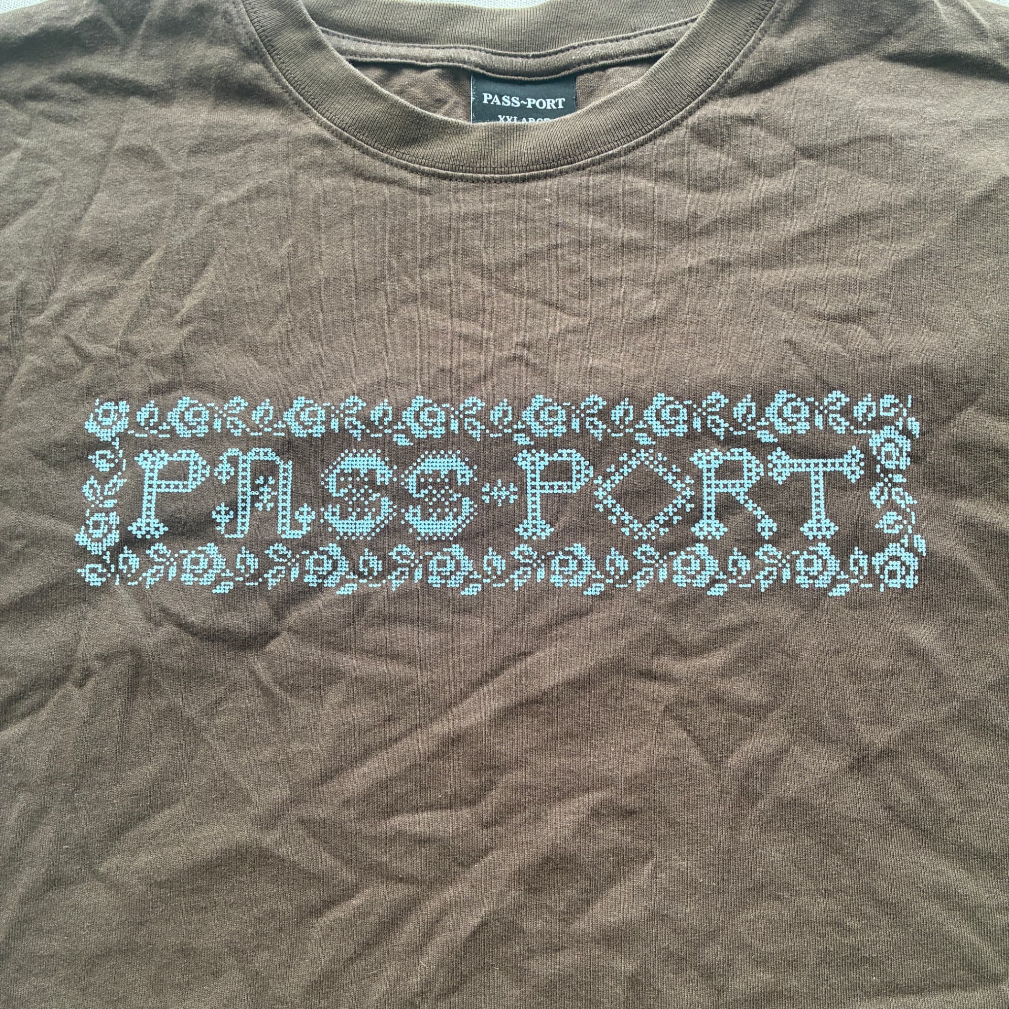 PASS~PORT Cross Stitch Logo T-Shirt Brown XXL — photo 3 of 6