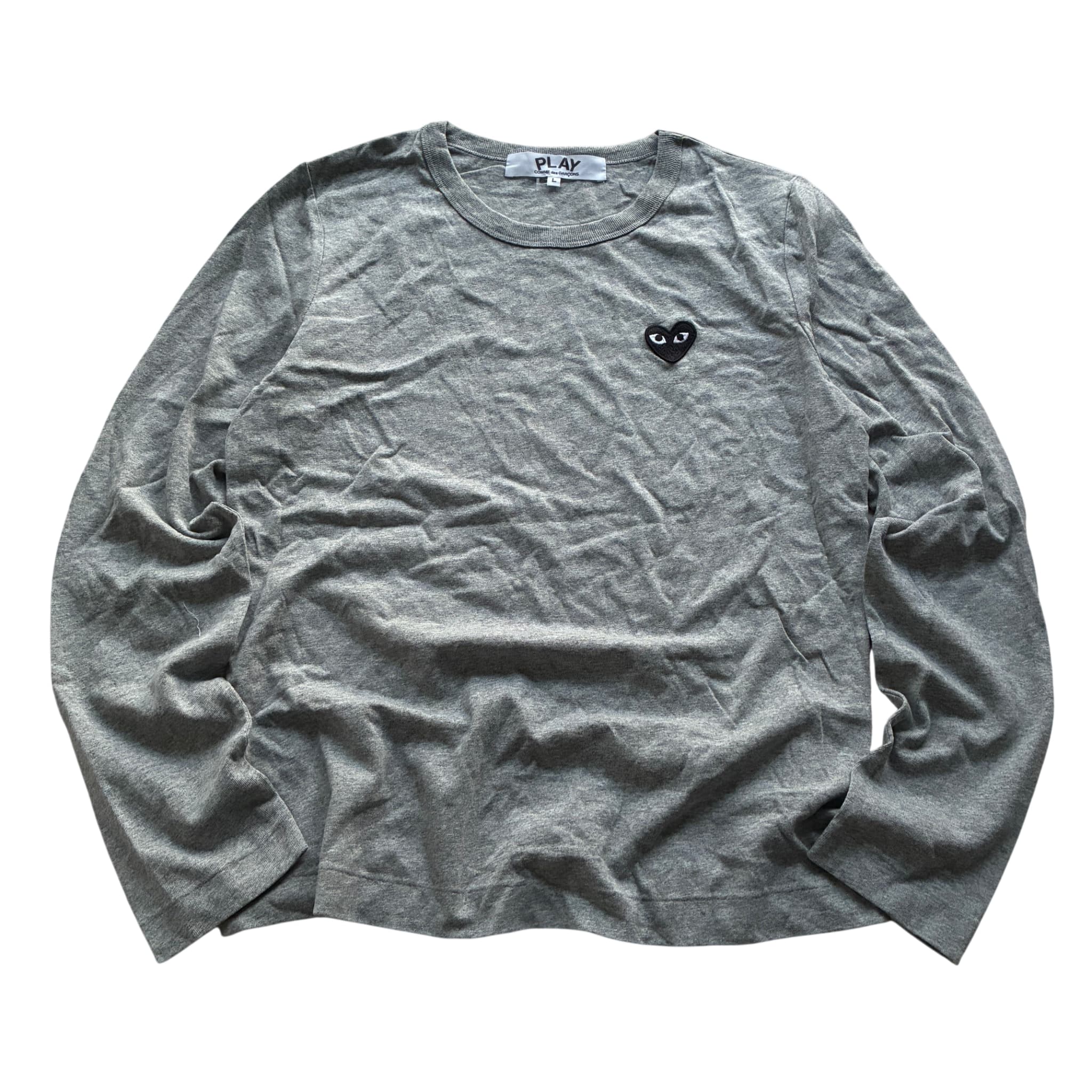 PLAY COMME des GARÇONS PLAY Grey Long Sleeve Heart Logo T-Shirt — photo 1 of 7