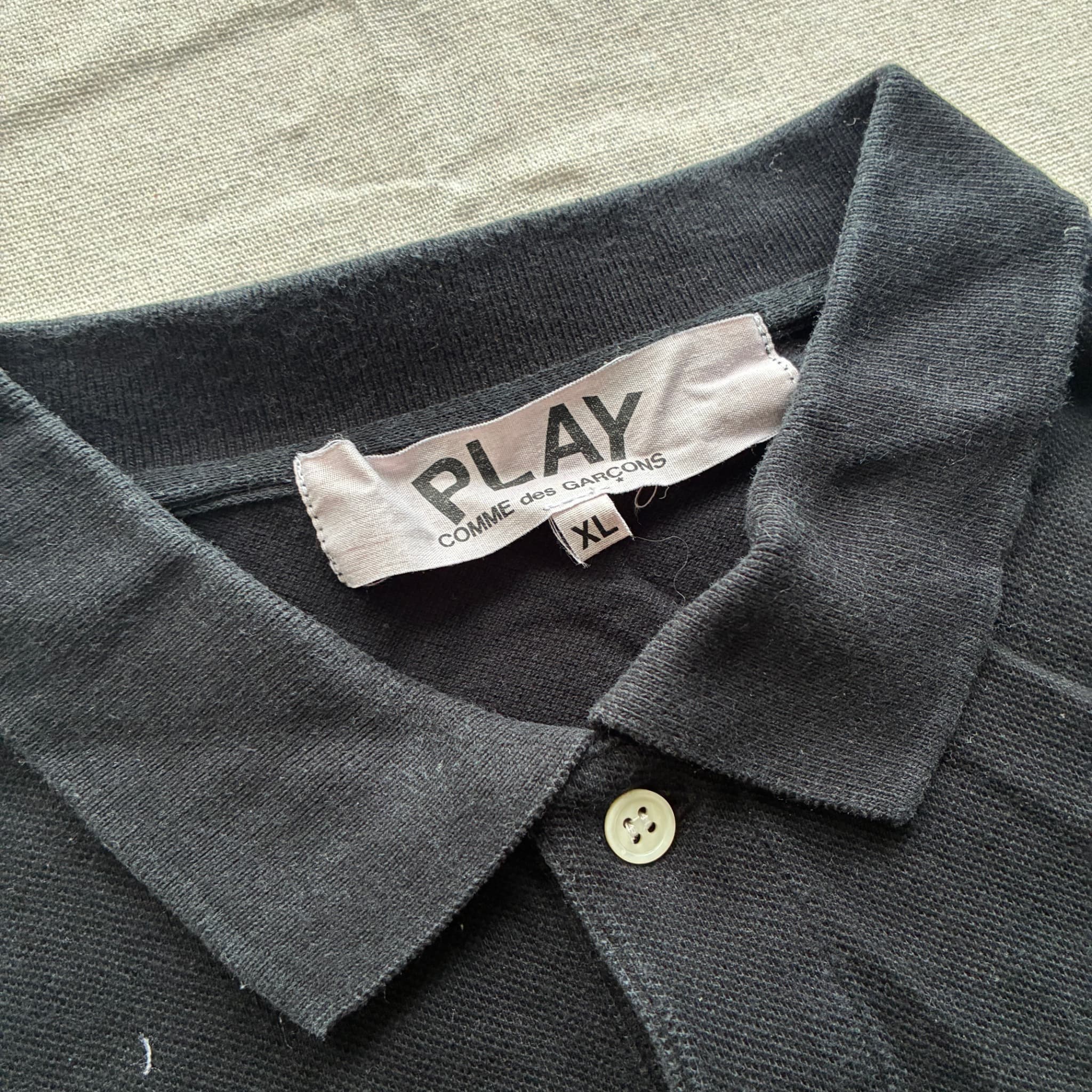 PLAY COMME des GARÇONS Play Red Heart Polo Shirt Black XL — photo 2 of 5