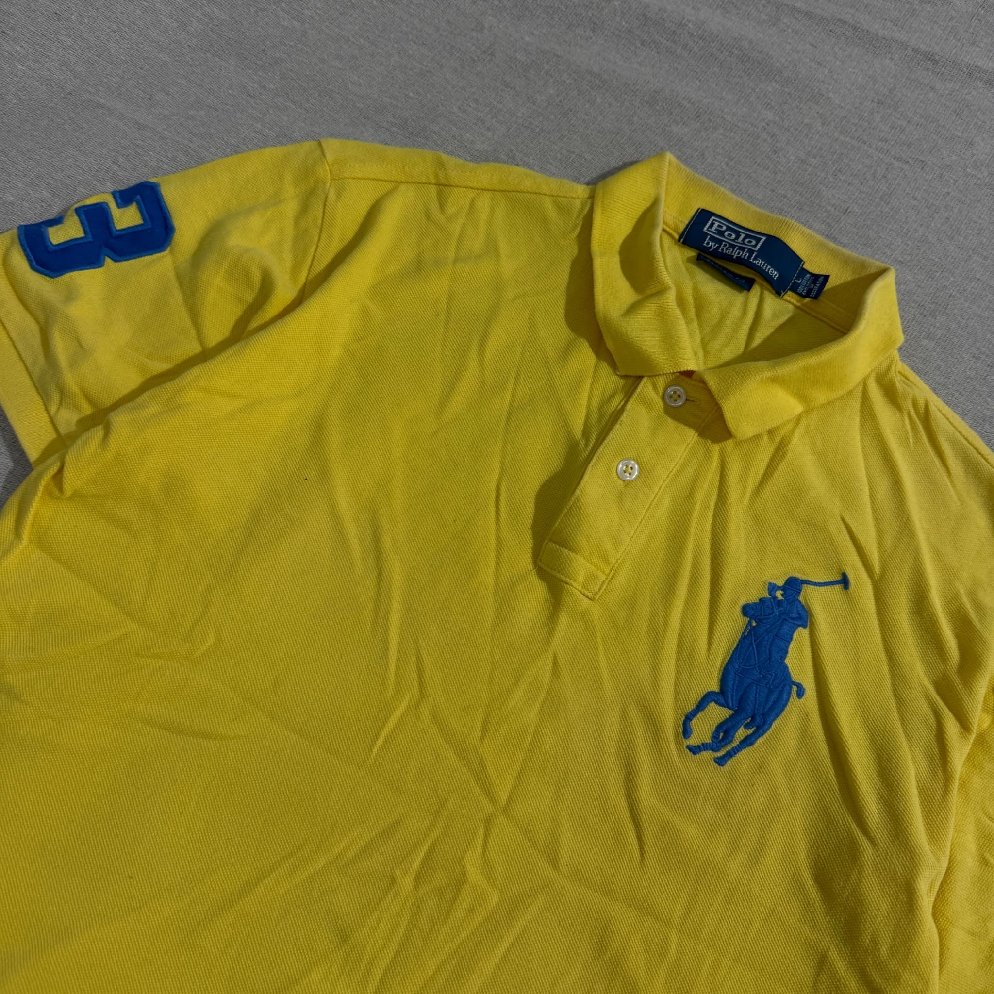 Polo by Ralph Lauren Big Pony Mesh Polo Shirt Yellow L — photo 2 of 5