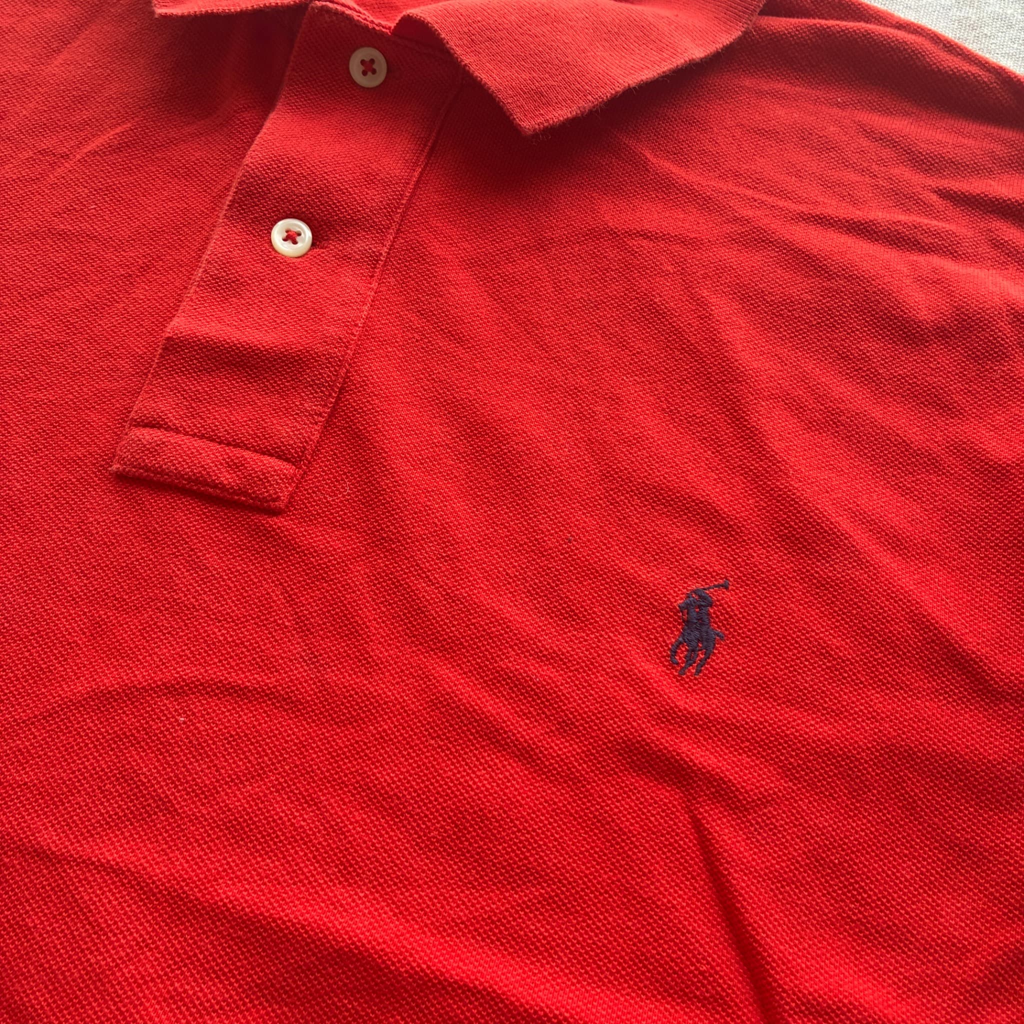 Polo by Ralph Lauren Classic Fit Mesh Polo Shirt Red Size L — photo 3 of 6