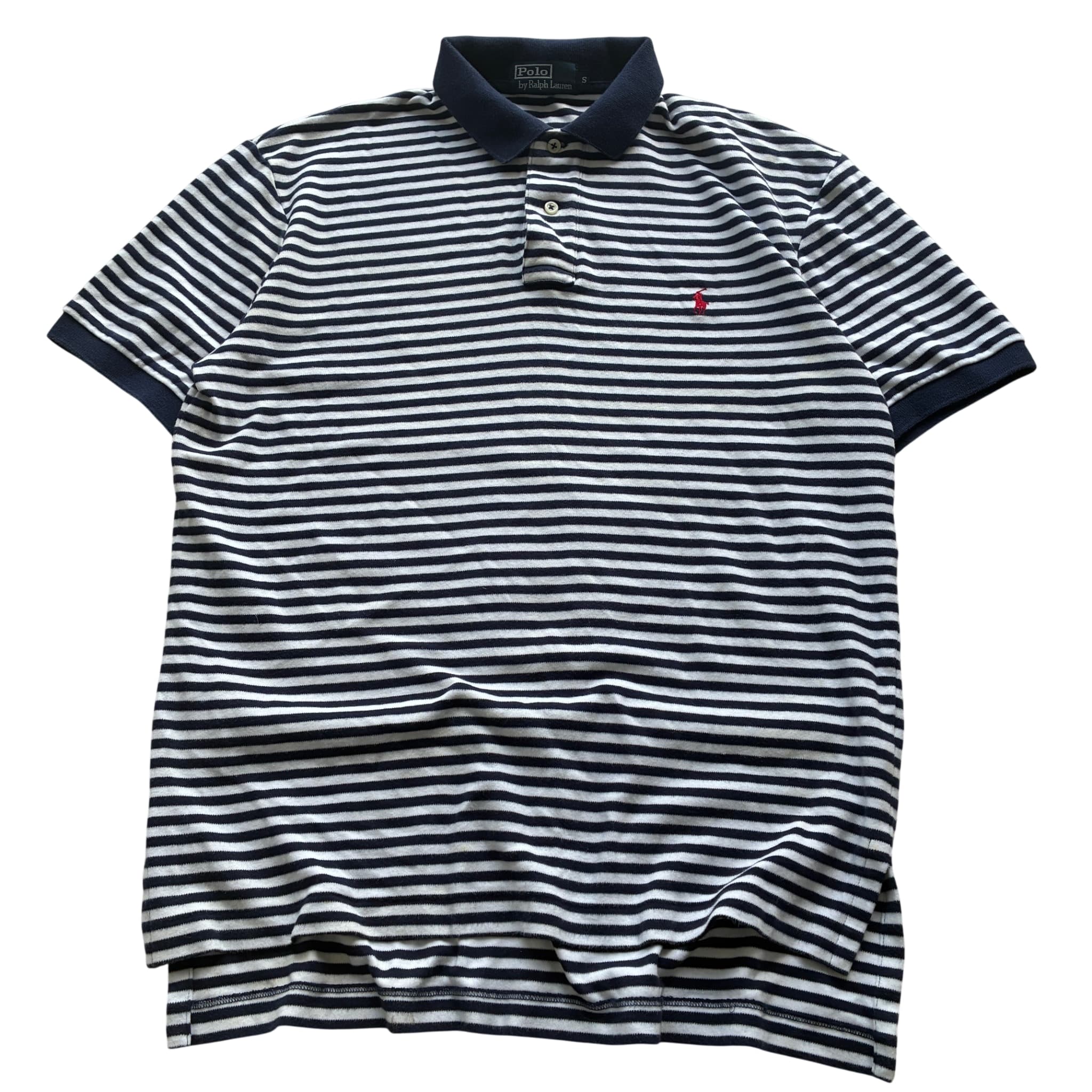 Polo by Ralph Lauren Men's Navy White Striped Short Sleeve Polo Shirt Size S — photo 1 of 6