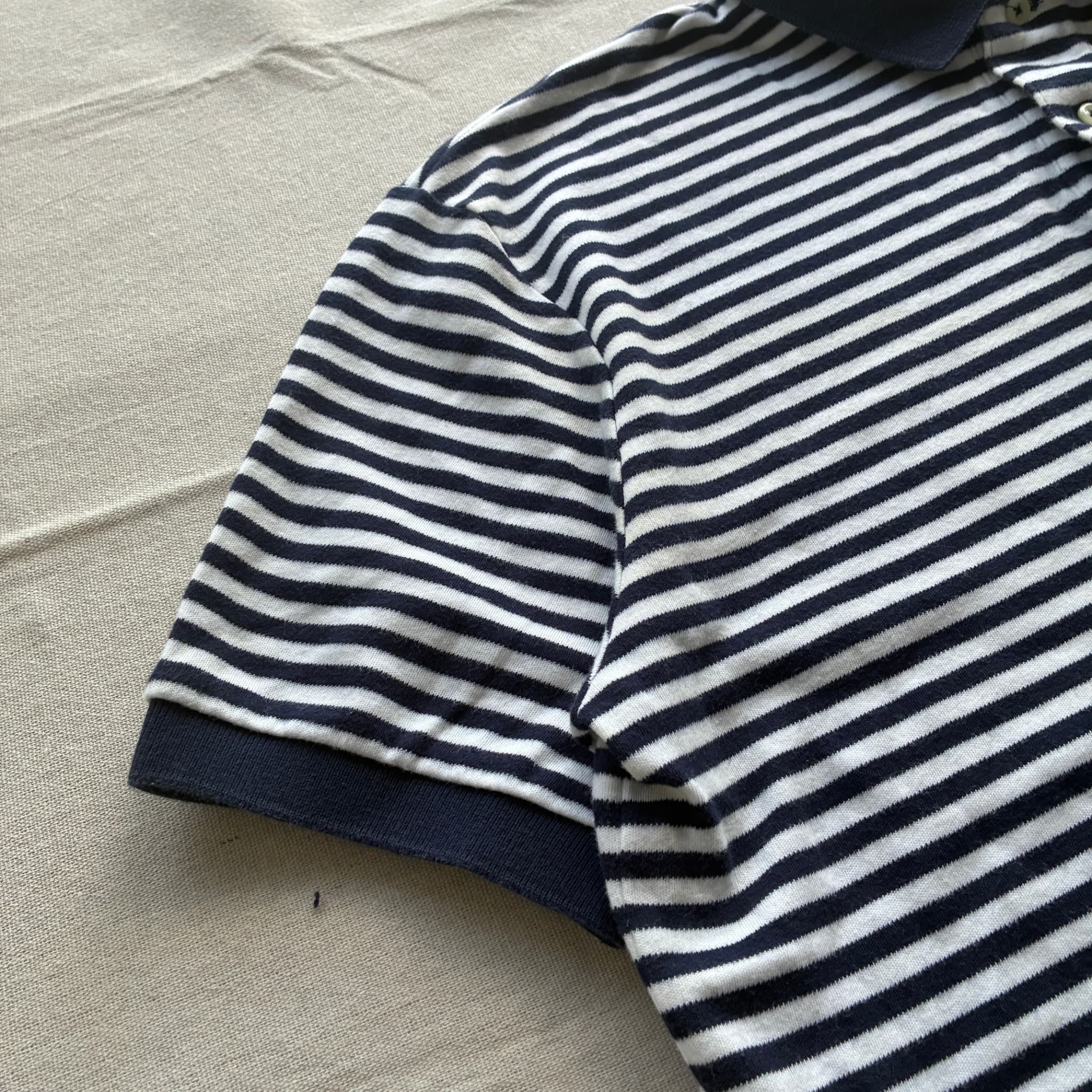 Polo by Ralph Lauren Men's Navy White Striped Short Sleeve Polo Shirt Size S — photo 2 of 6