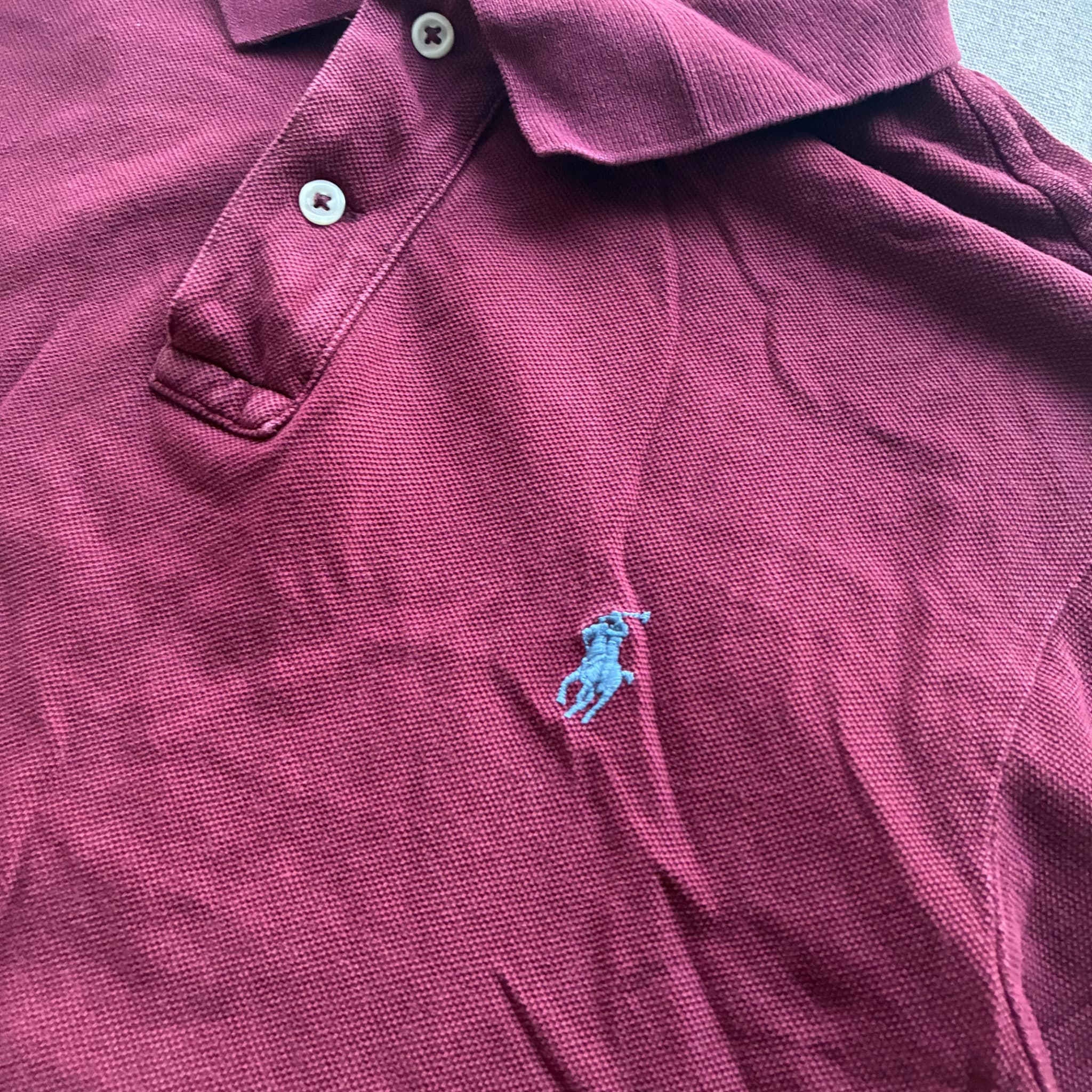Polo Ralph Lauren Classic Fit Mesh Polo Shirt Burgundy Men's Size M — photo 3 of 6