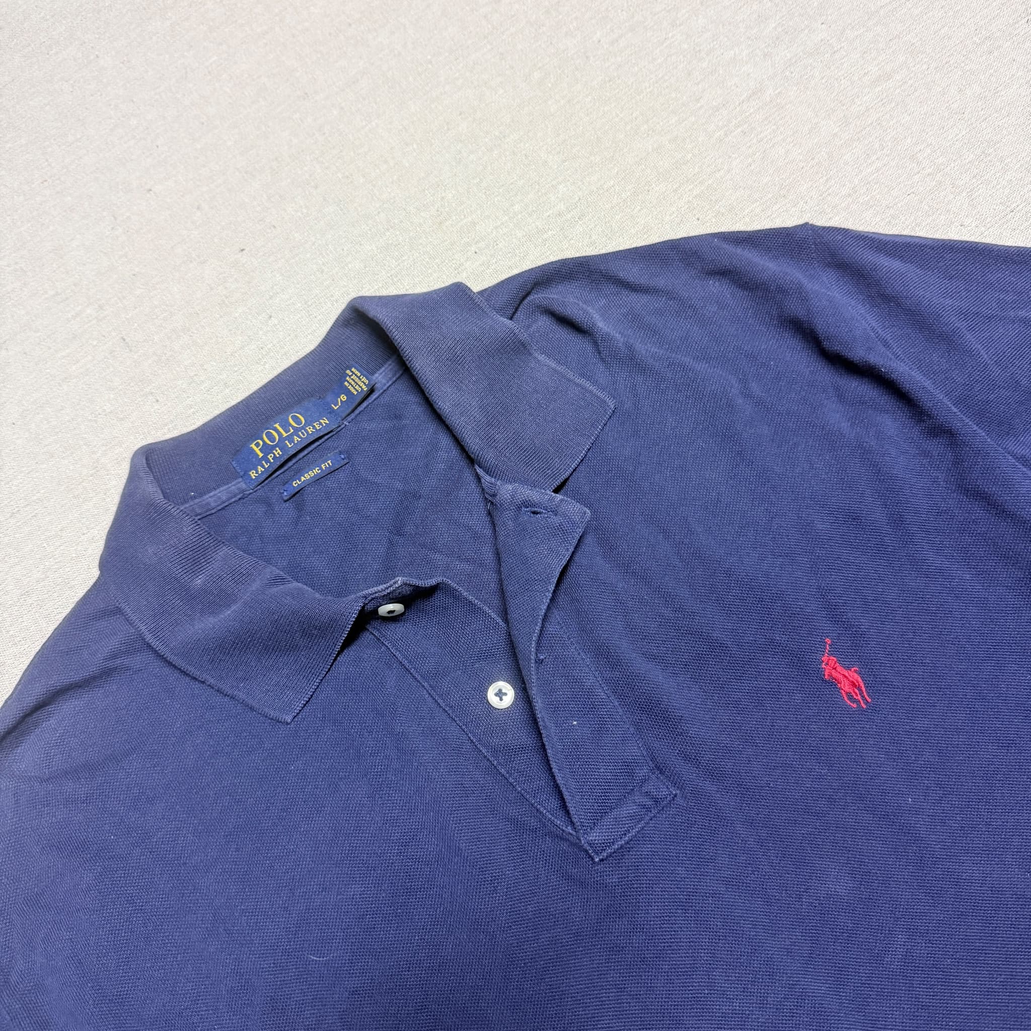 Polo Ralph Lauren Classic Fit Mesh Polo Shirt Navy Blue Size L/G — photo 2 of 4