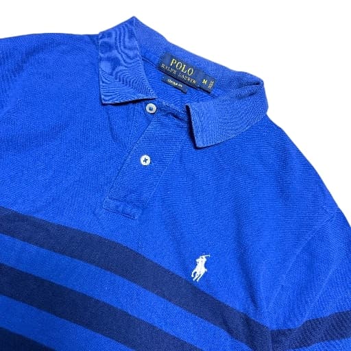 Polo Ralph Lauren Classic Fit Striped Mesh Polo Shirt Blue Men's Size M — photo 2 of 4