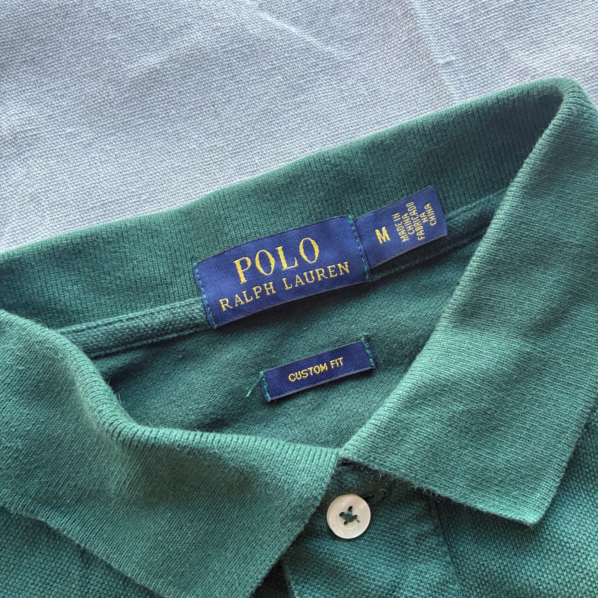 Polo Ralph Lauren Custom Fit Mesh Polo Shirt Dark Green Size M — photo 4 of 6
