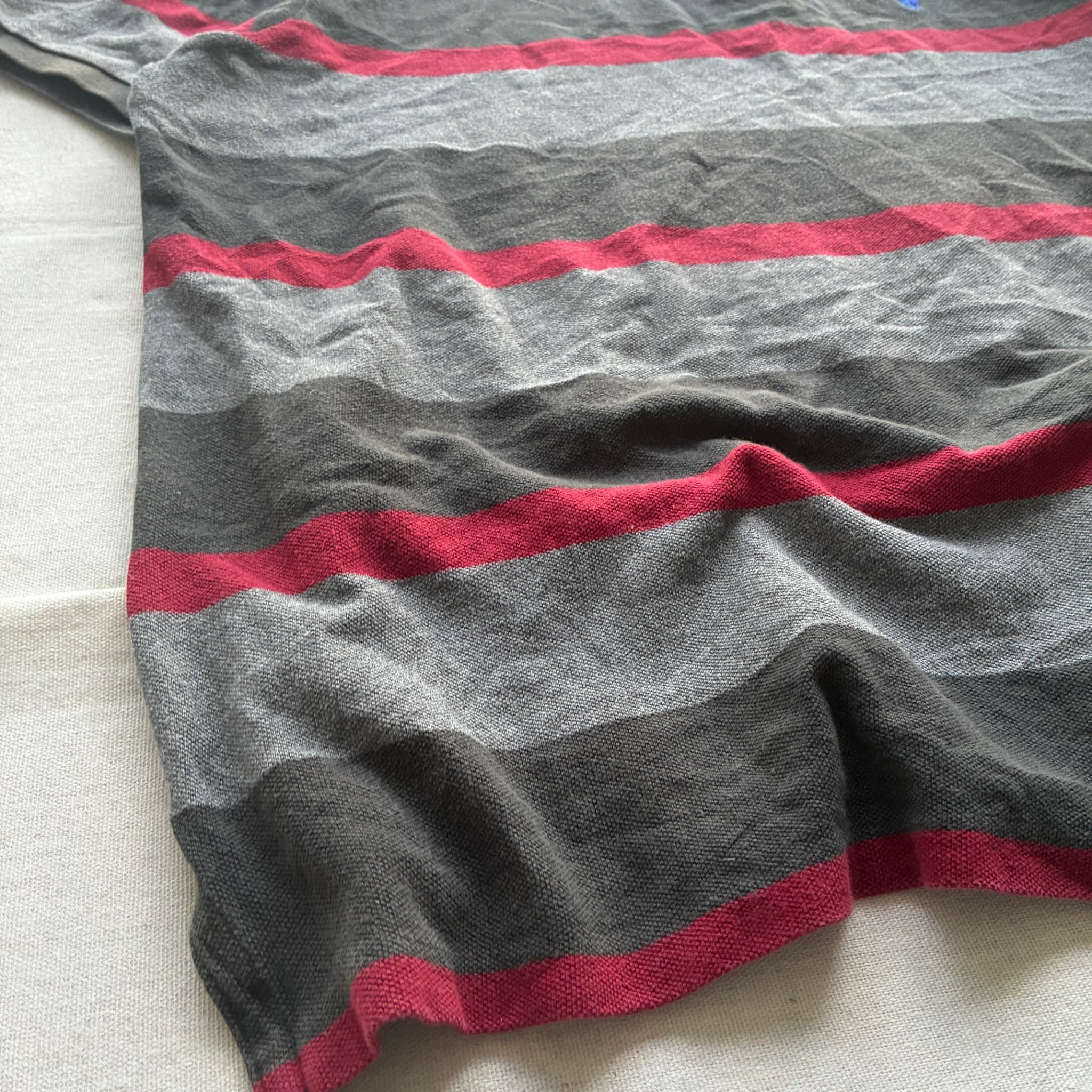 Polo Ralph Lauren Custom Fit Striped Polo Shirt Grey Red Black Size L — photo 2 of 6