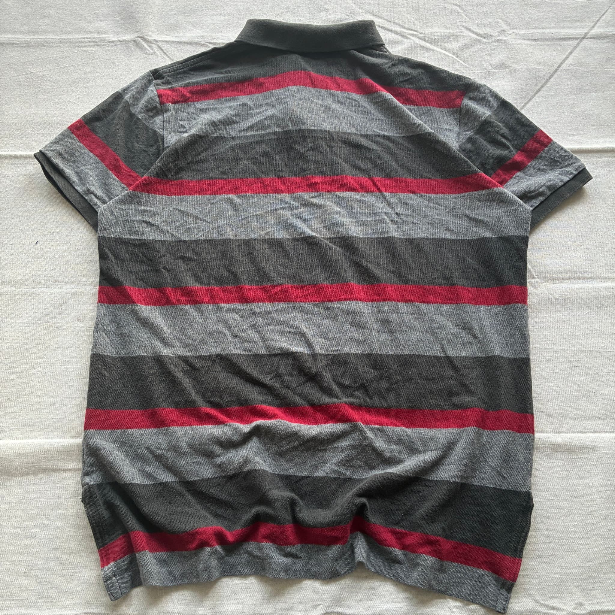 Polo Ralph Lauren Custom Fit Striped Polo Shirt Grey Red Black Size L — photo 5 of 6