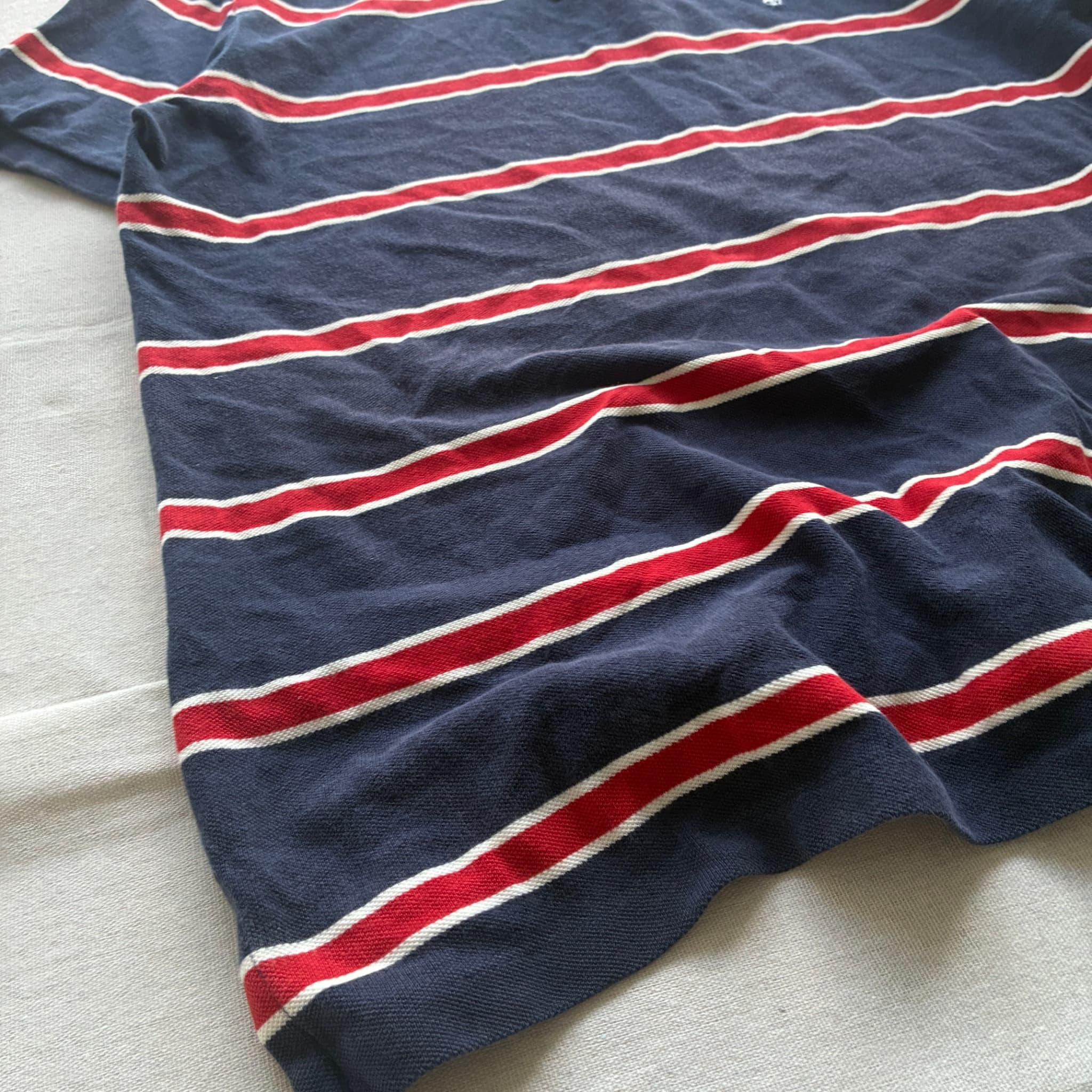 Polo Ralph Lauren Custom Fit Striped Polo Shirt Navy Red White Size L — photo 2 of 6