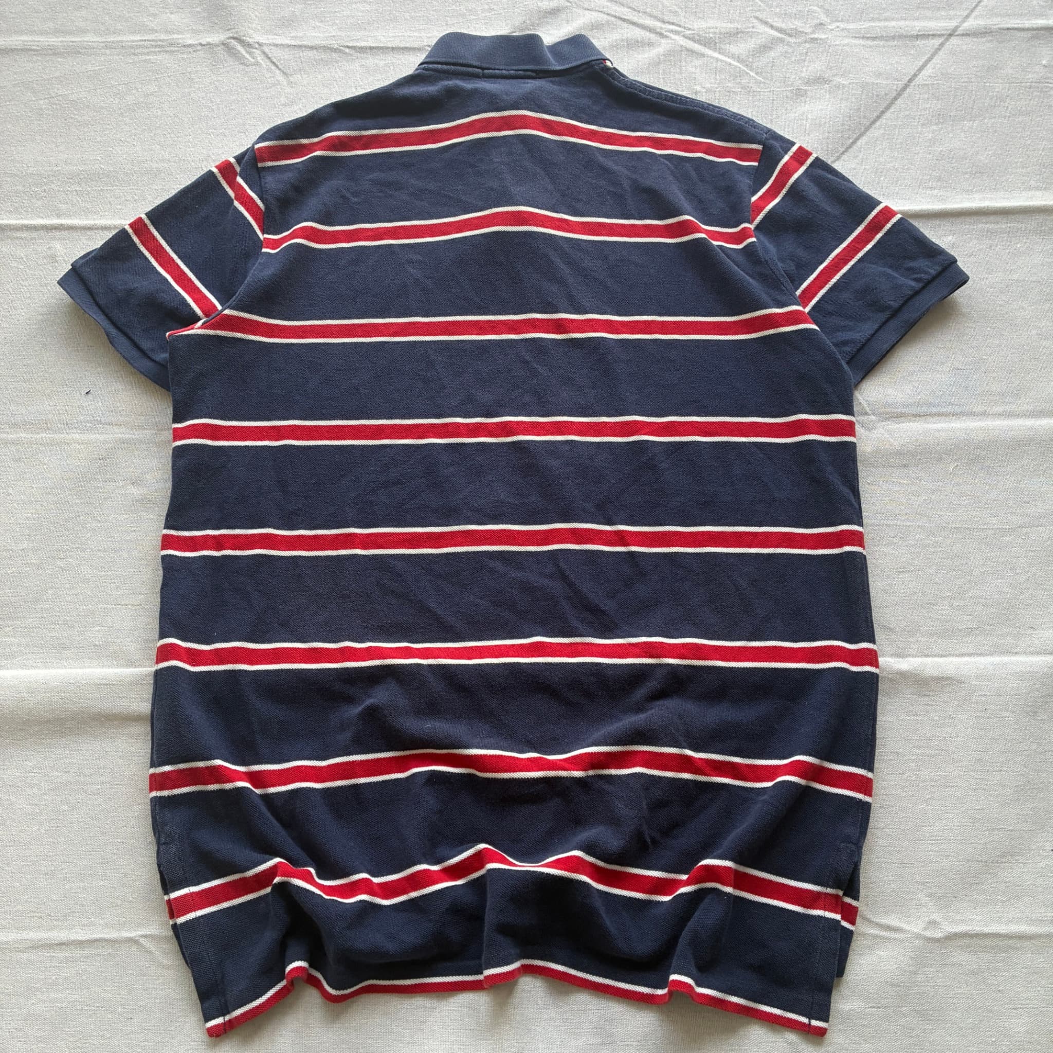 Polo Ralph Lauren Custom Fit Striped Polo Shirt Navy Red White Size L — photo 5 of 6