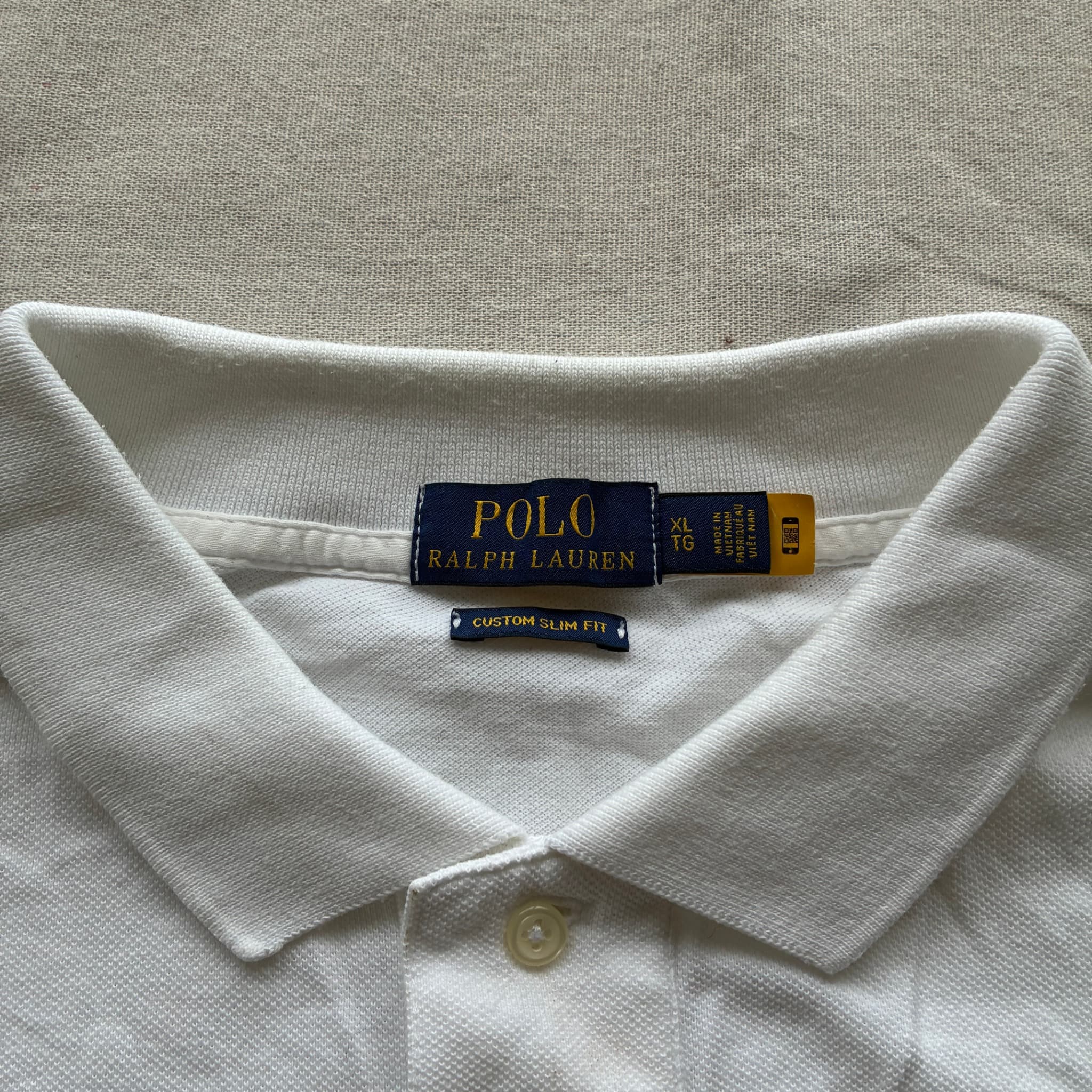 Polo Ralph Lauren Custom Slim Fit Big Pony Polo Shirt White Men's XL — photo 4 of 7