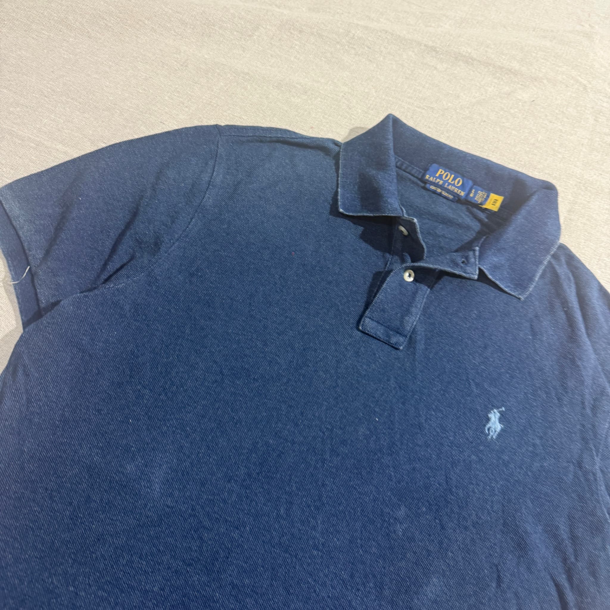 Polo Ralph Lauren Custom Slim Fit Mesh Polo Shirt Navy — photo 2 of 5