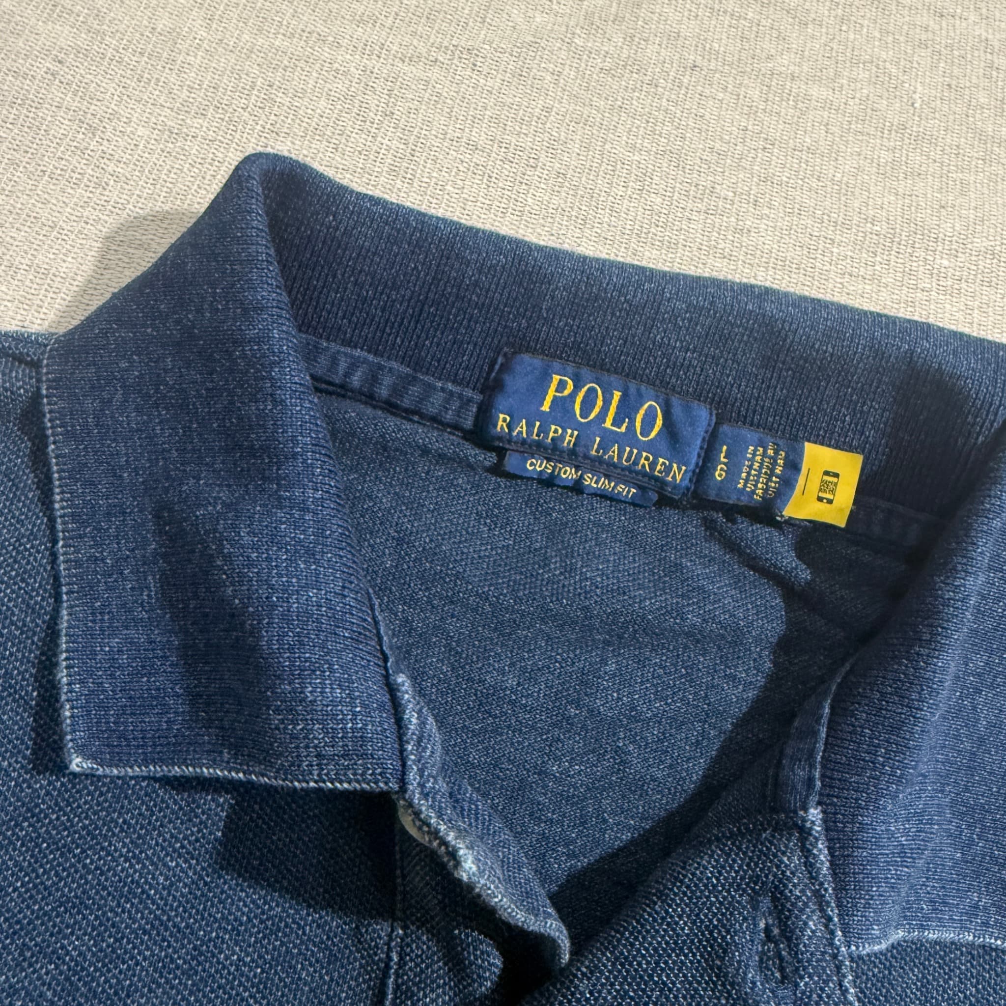 Polo Ralph Lauren Custom Slim Fit Mesh Polo Shirt Navy — photo 3 of 5