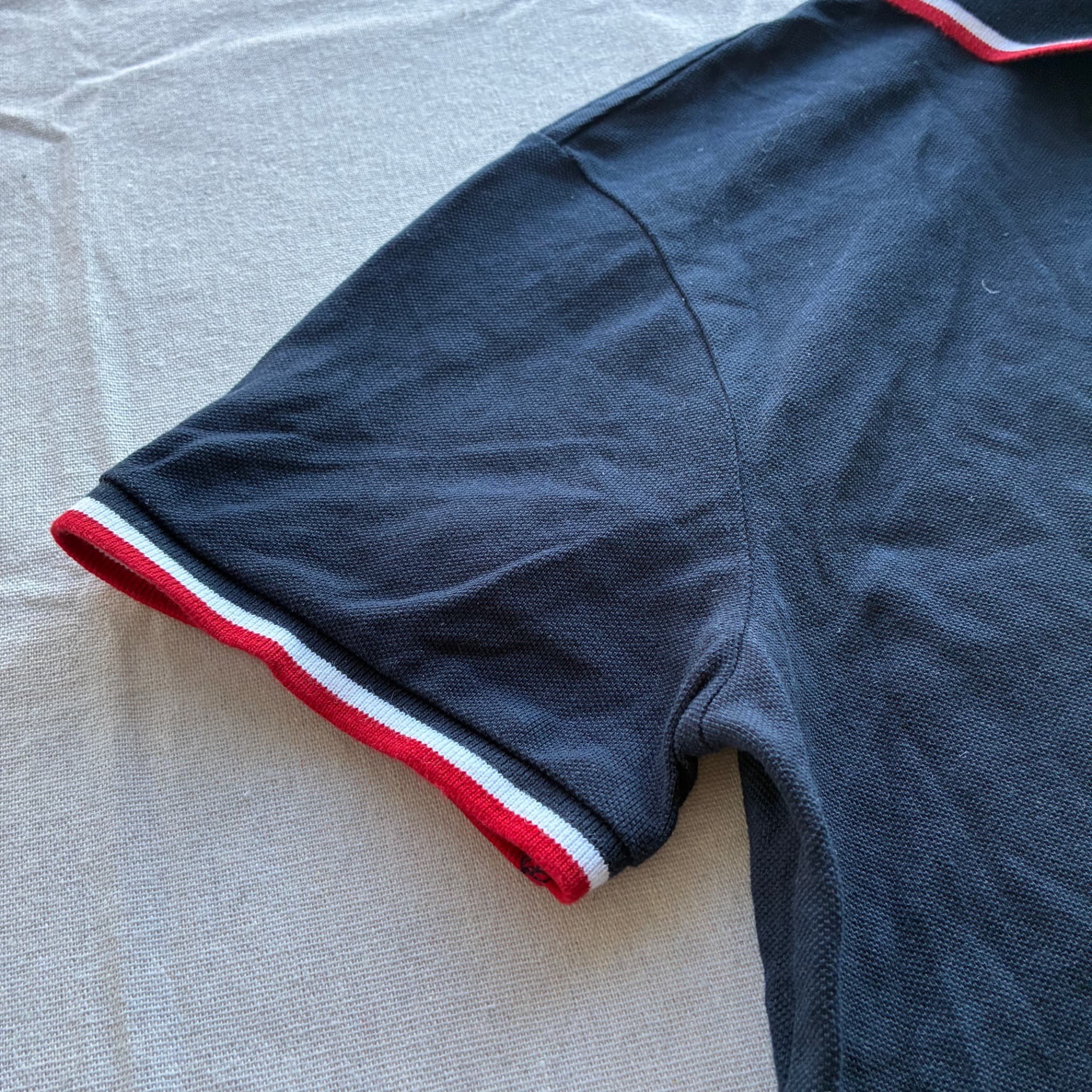 Polo Ralph Lauren Custom Slim Fit Navy Polo Shirt Tipped Collar Size M — photo 2 of 6
