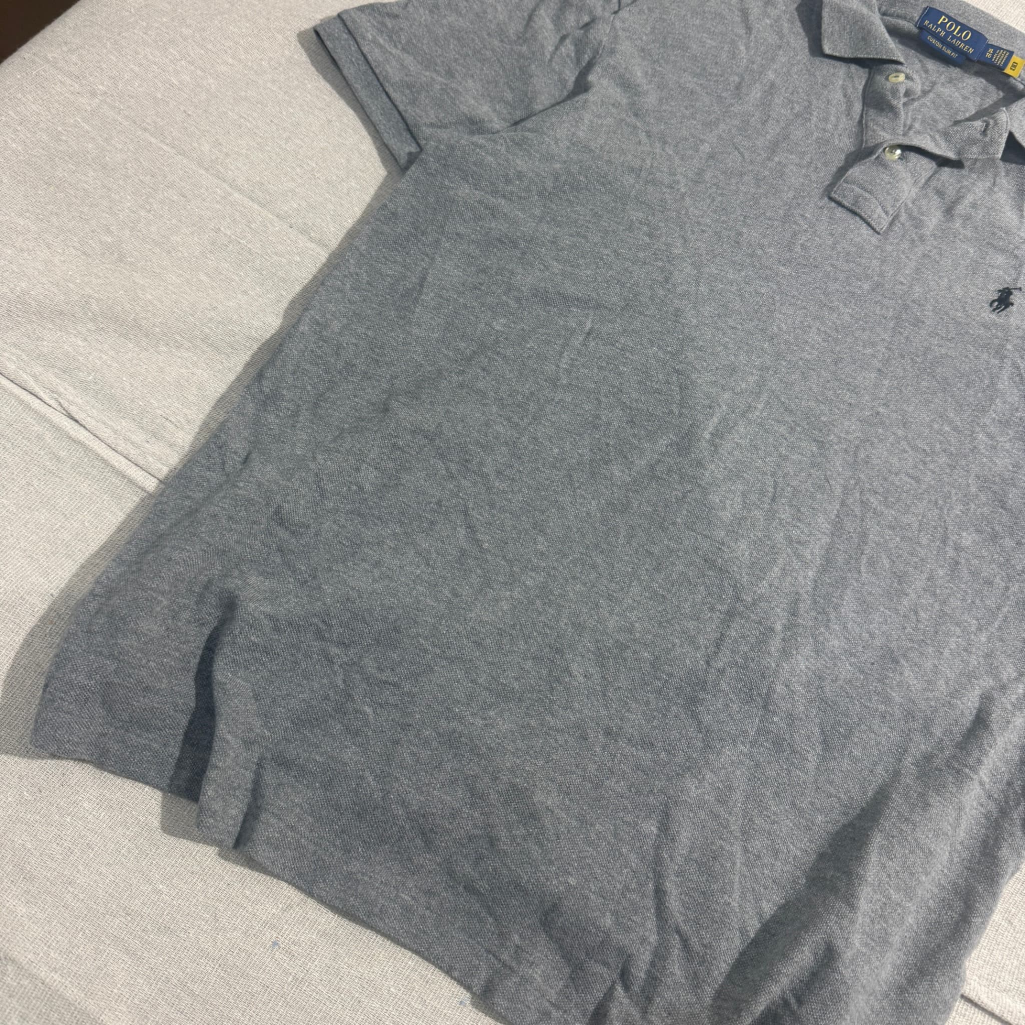 Polo Ralph Lauren Custom Slim Fit Polo Shirt Grey XL — photo 2 of 5