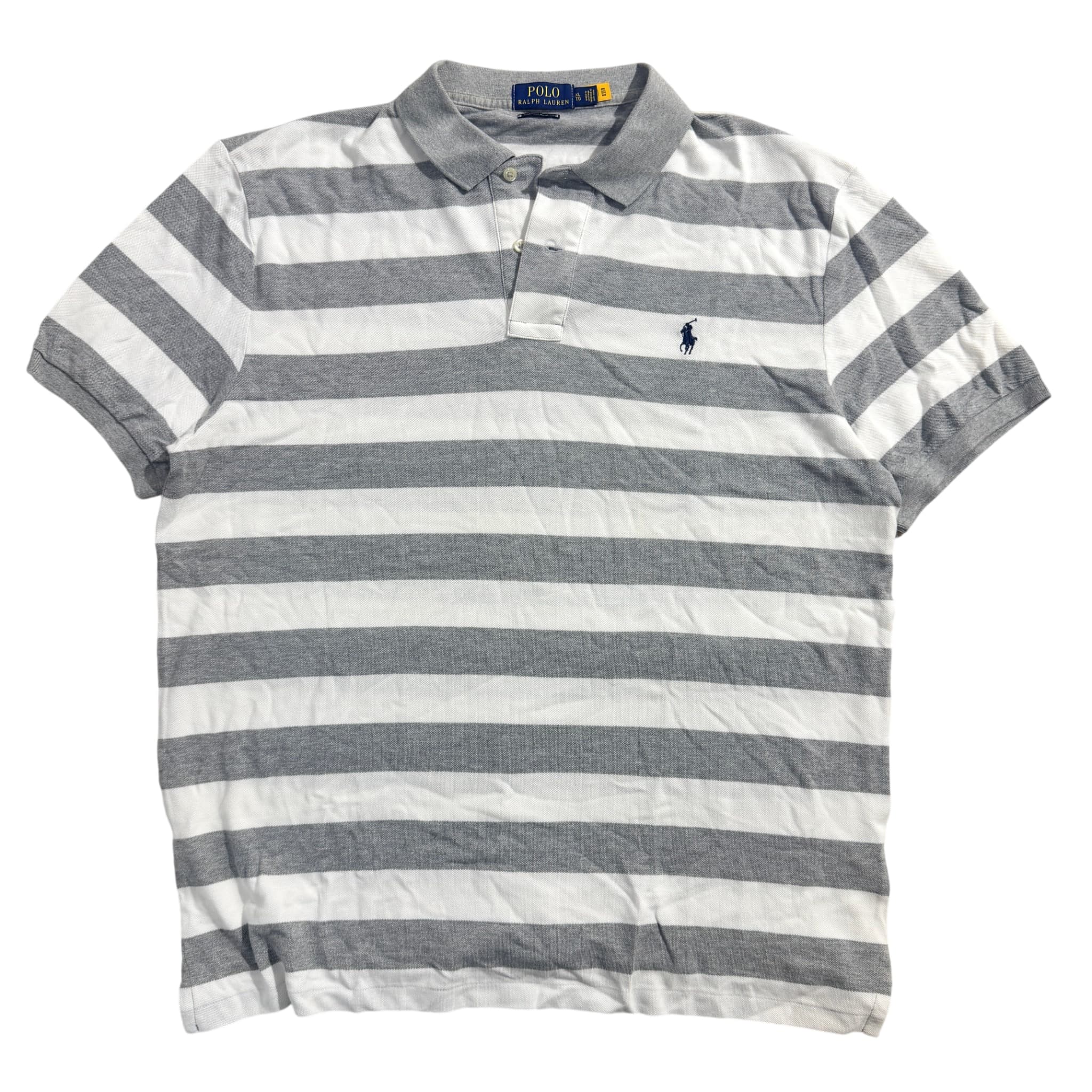 Polo Ralph Lauren Grey White Striped Polo Shirt XL — photo 1 of 7