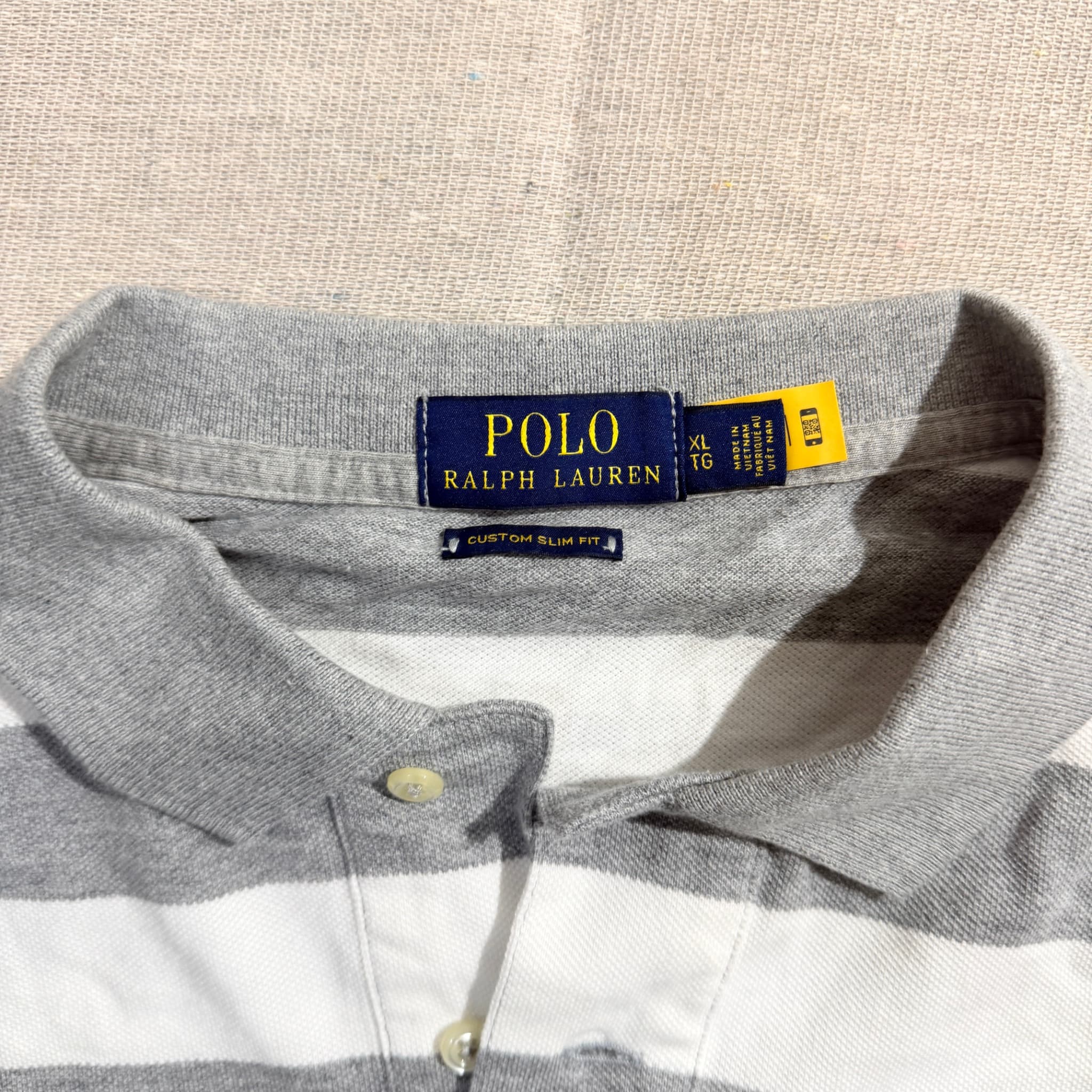 Polo Ralph Lauren Grey White Striped Polo Shirt XL — photo 3 of 7