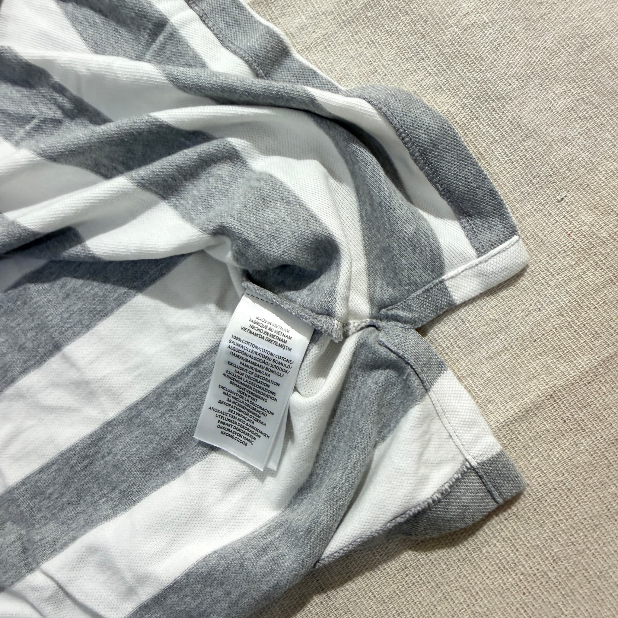 Polo Ralph Lauren Grey White Striped Polo Shirt XL — photo 4 of 7