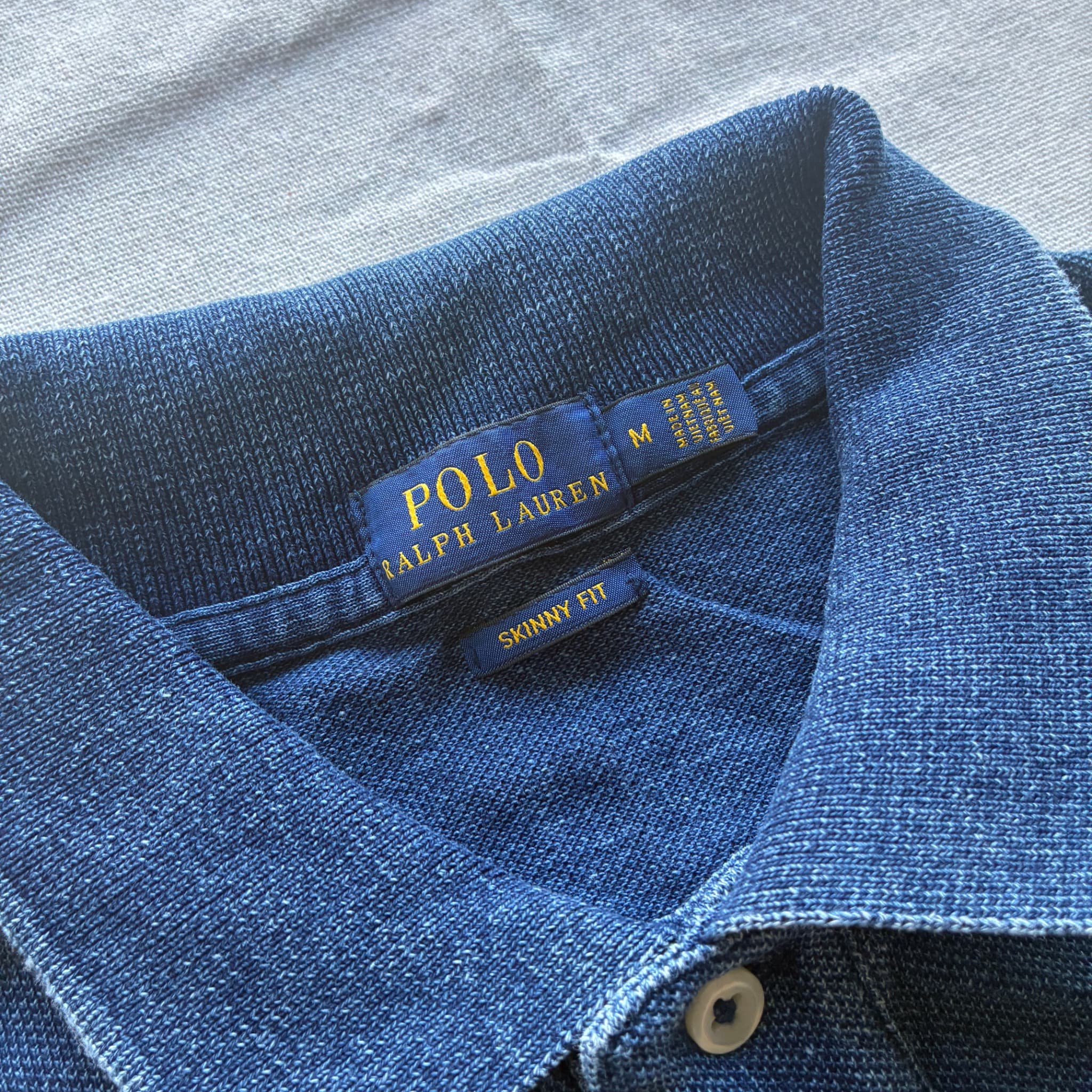Polo Ralph Lauren Indigo-Dyed Skinny Fit Polo Shirt — photo 3 of 6