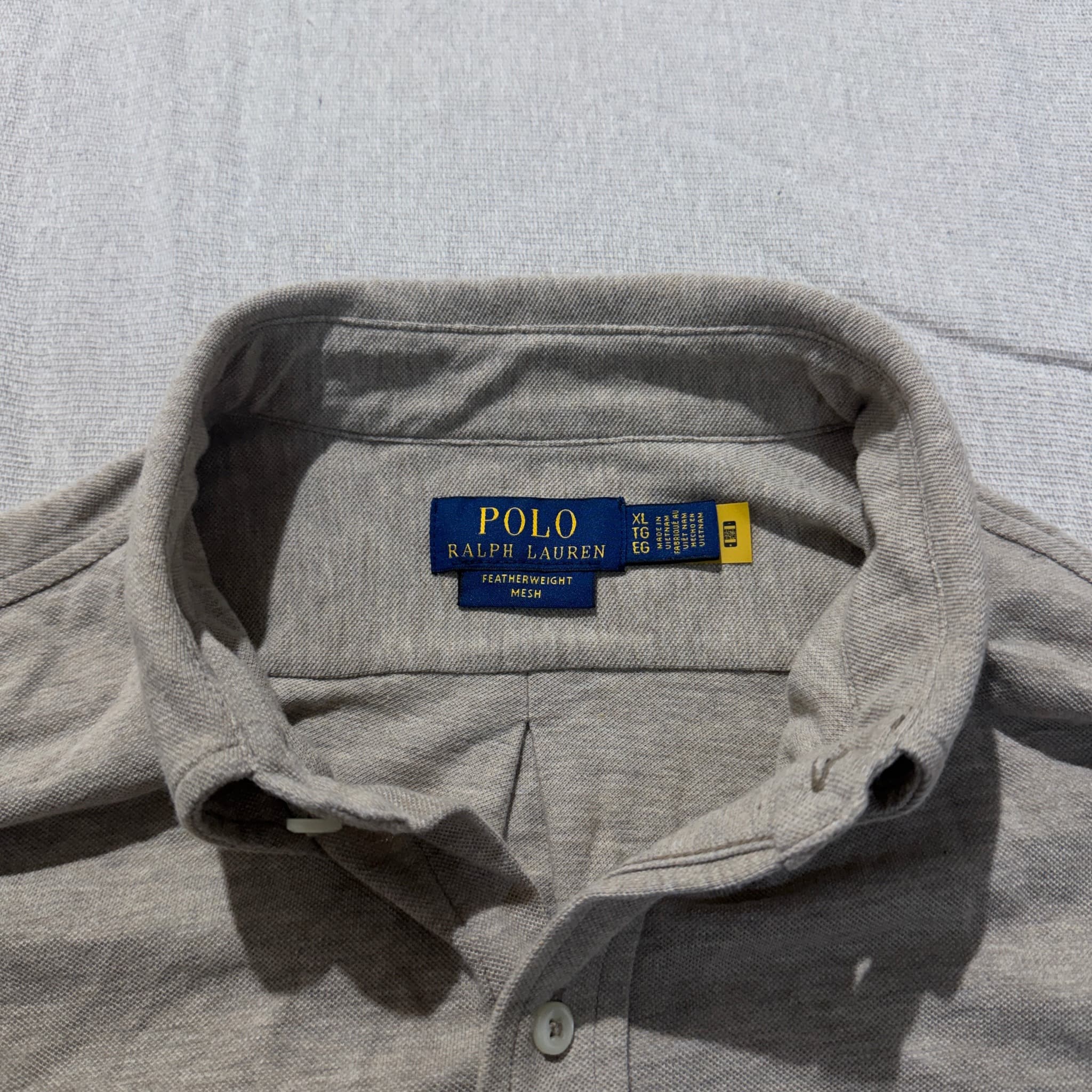 Polo Ralph Lauren Men's Grey Featherweight Mesh Button-Down Shirt Size XL — photo 3 of 6