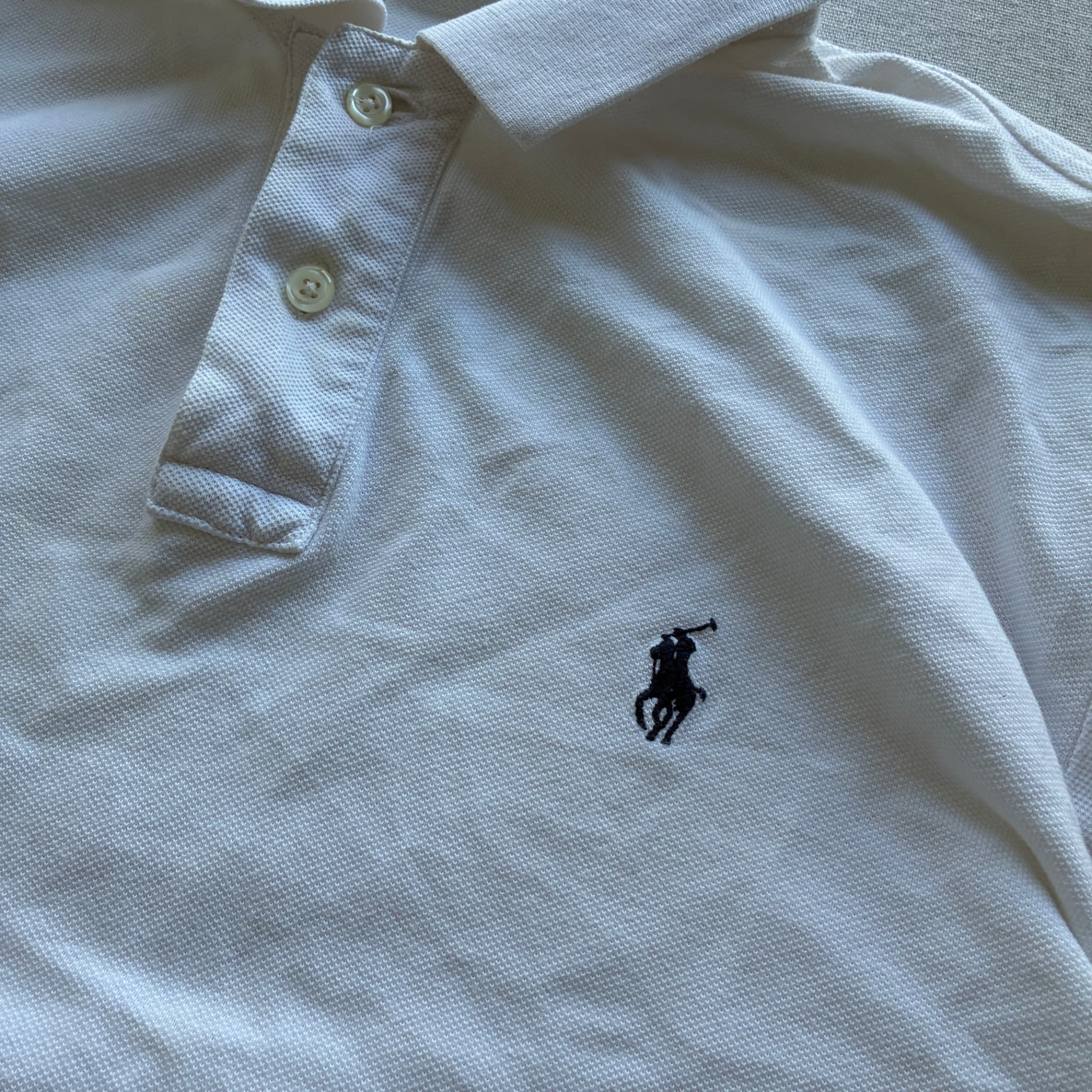 Polo Ralph Lauren Men's Long Sleeve Pique Polo Shirt White Size L — photo 3 of 6