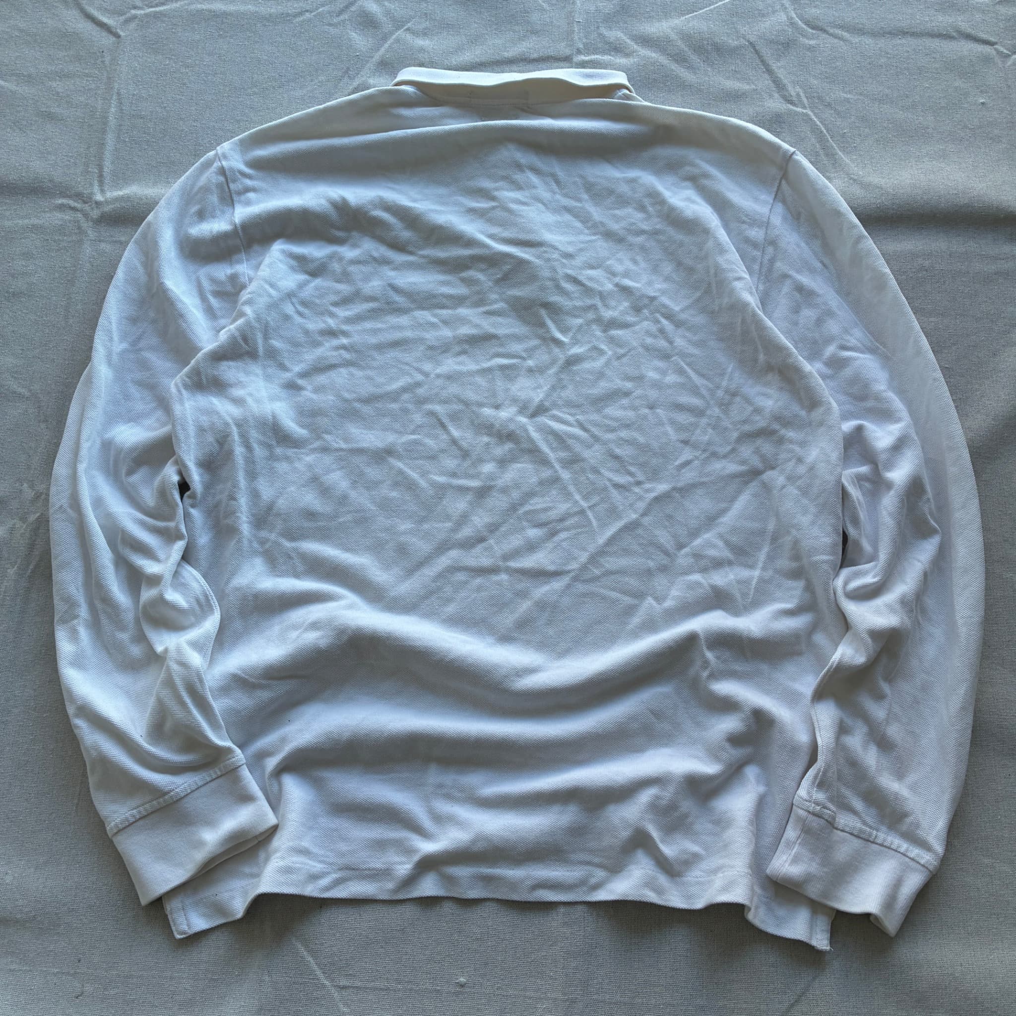 Polo Ralph Lauren Men's Long Sleeve Pique Polo Shirt White Size L — photo 5 of 6